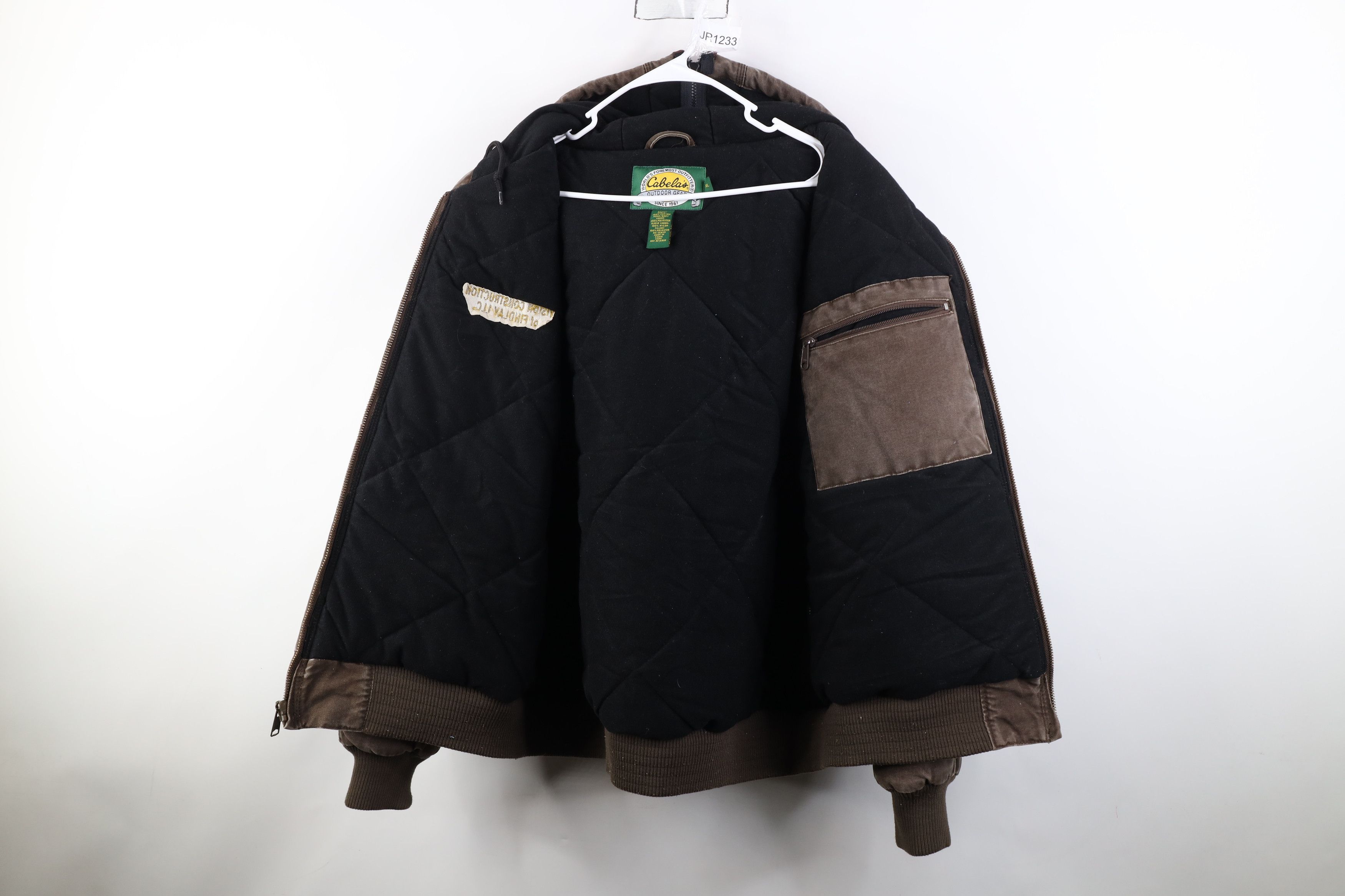 Cabelas Vintage 90s Cabelas Canvas Quilted Cape Hooded Jacket Brown Size US XL / EU 56 / 4 - 9 Thumbnail