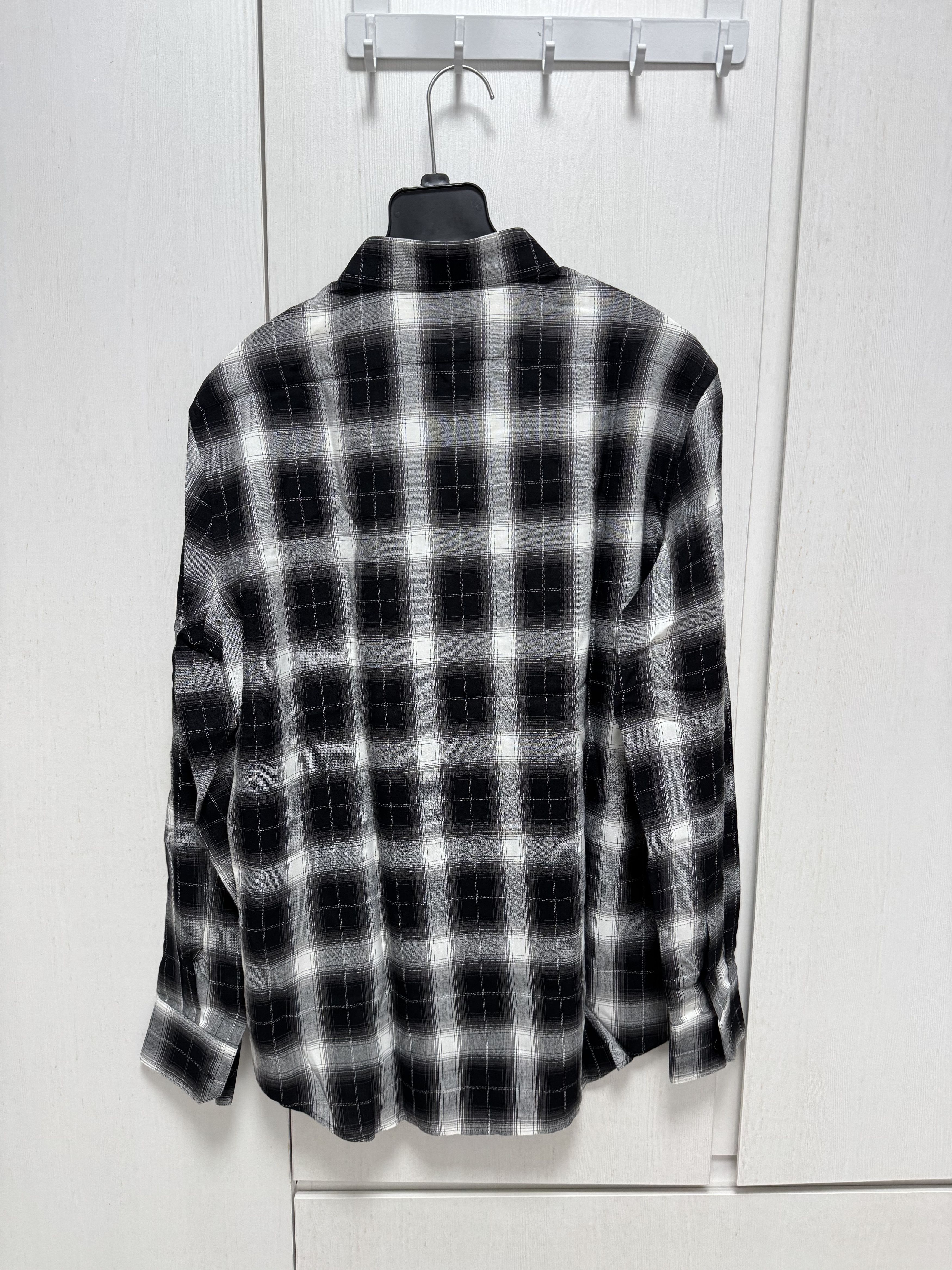 Celine SS19 Hedi Slimane Black/White Plaid Shirt Size US M / EU 48-50 / 2 - 2 Thumbnail