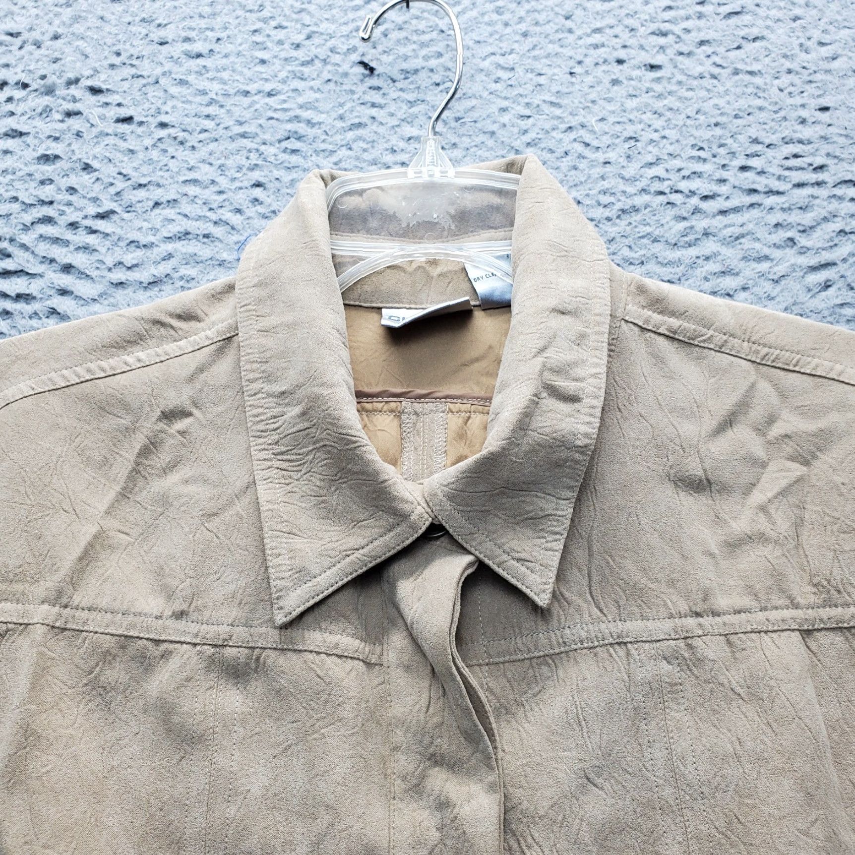 Vintage Chico's Jacket Womens Tan Lightweight Long Sleeve Collared Button Front - Size Womens Size: 2 - Brown - Jacket Size XS / US 0-2 / IT 36-38 - 5 Thumbnail