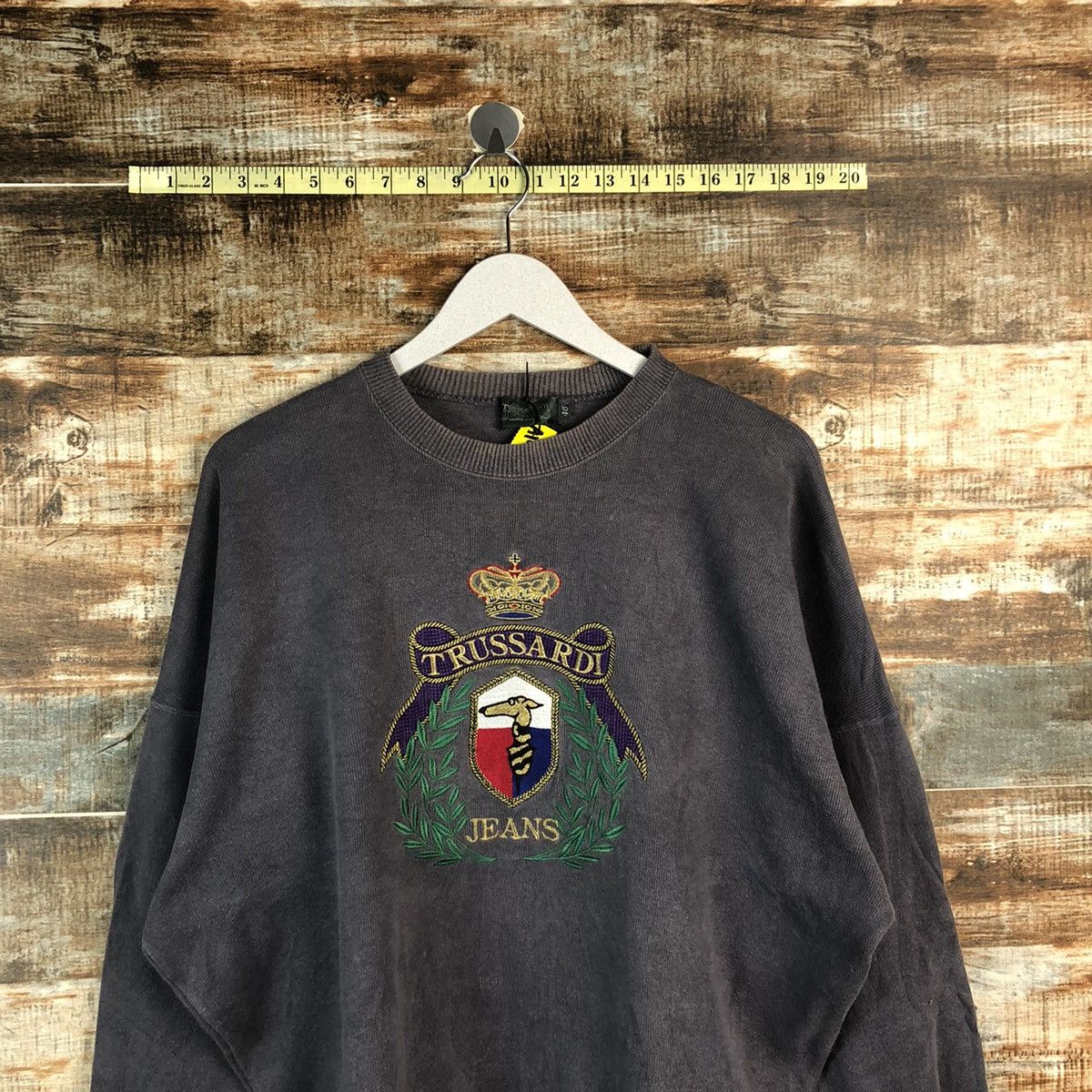Trussardi Vintage Trussardi Jeans big logo Dark Blue Sweatshirt #A1943 Size US L / EU 52-54 / 3 - 2 Thumbnail