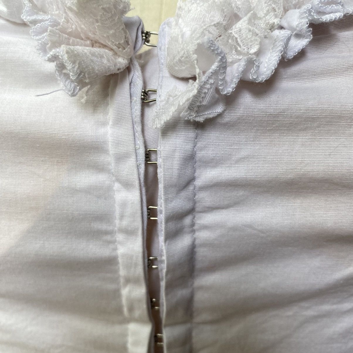 Japanese Brand NOA Y2K White Corset Top with Lace Trim and Ribbon Ties Size M / US 6-8 / IT 42-44 - 24 Thumbnail