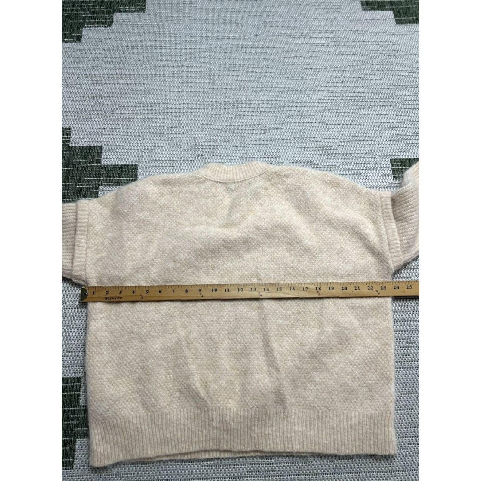 Madewell Madewell Sweater Shirt Womens Small Beige Wool Stretch Regular Fit Cable Knit Havener Pullover Crew Neck Long Sleeve Size S / US 4 / IT 40 - 6 Thumbnail