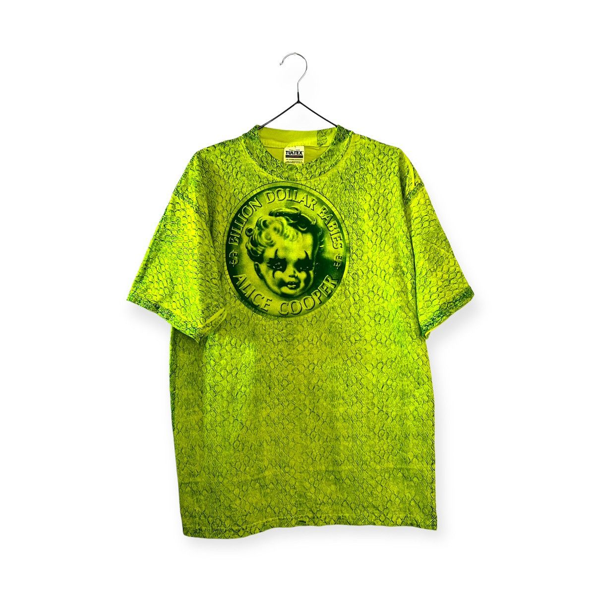 image of Alice Cooper Vintage Billion Dollar Babies Tour Shirt in Green, Men's (Size XL)