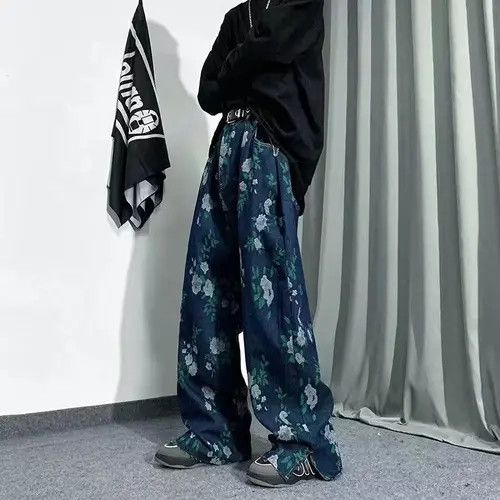 Jean Vibe design sense full printed jacquard jeans handsome Size US 32 / EU 48 - 4 Thumbnail