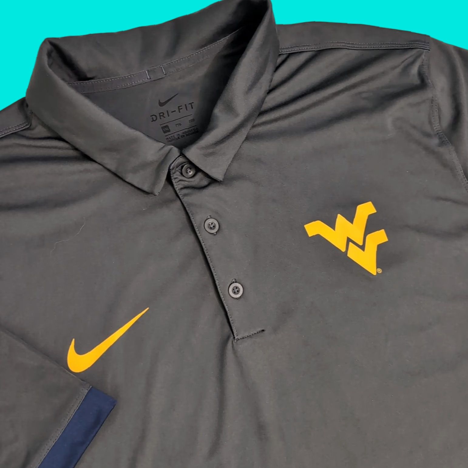 Nike Nike Dri-Fit West Virginia Polo Shirt Mens 2XL Short Sleeve Gray Blue Polo Nike Dri-FIT Mens 2XL Short Sleeve Gray Blue Size US XXL / EU 58 / 5 - 1 Thumbnail