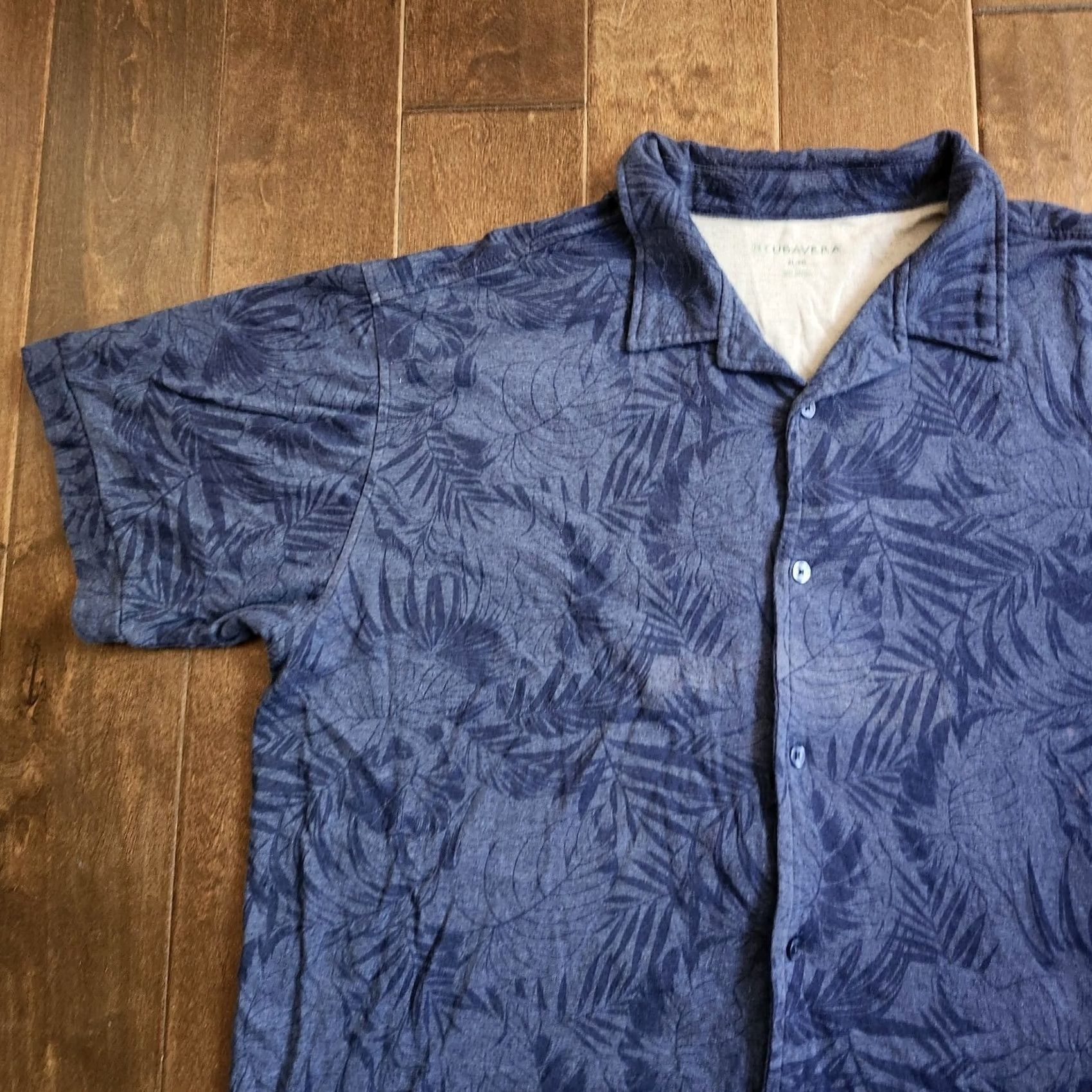 Cubavera Cubavera Men’s Floral Button-Up Shirt XL Navy Blue Short Sleeve Casual Mens Regular Fit Size US XL / EU 56 / 4 - 3 Thumbnail
