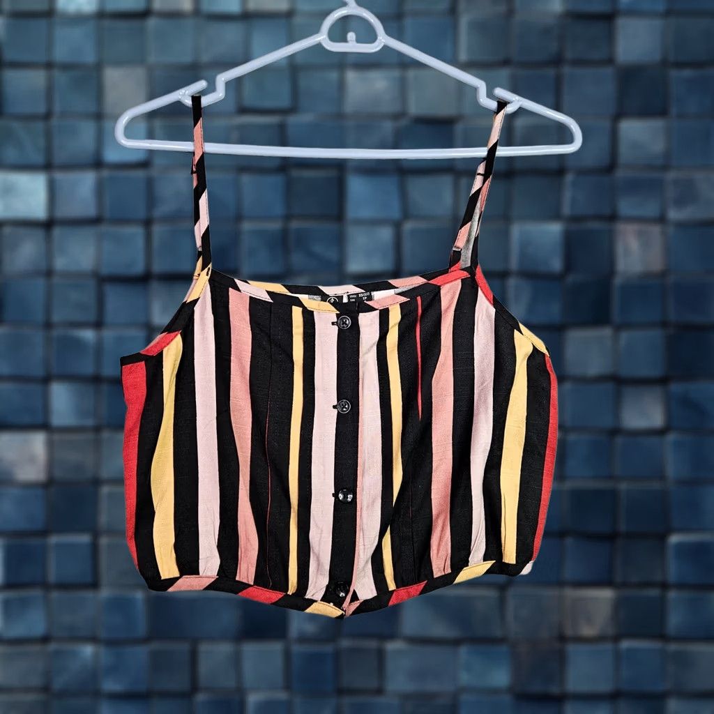 Volcom Volcom Cami Crop Top XS Striped Button Front NWT Size XS / US 0-2 / IT 36-38 - 1 Thumbnail