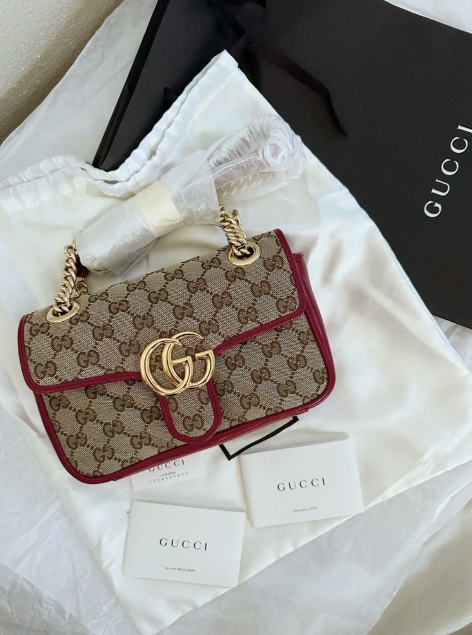 Gucci Gucci GG Marmont Mini Flap Canvas Quilted Bag Size ONE SIZE - 1 Thumbnail