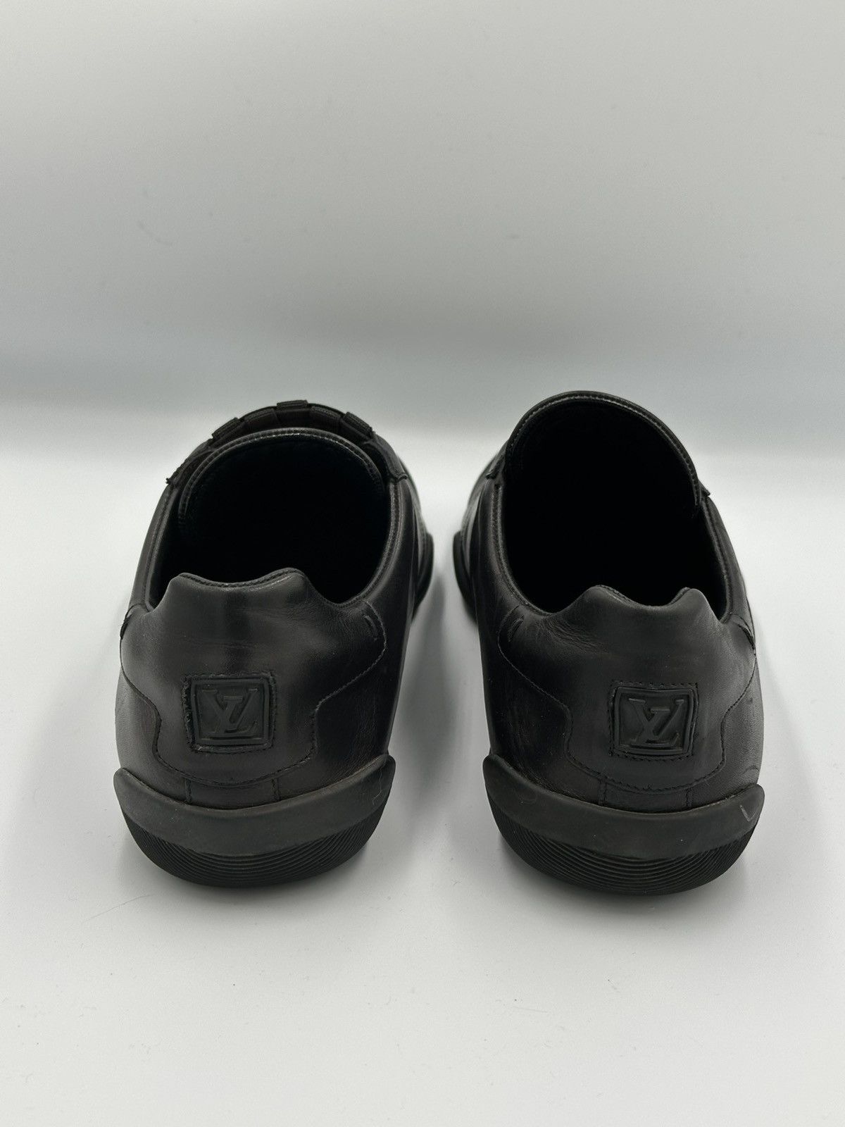 Louis Vuitton Louis Vuitton Black Leather Slip-On Sneakers Woven Panel Size US 9 / EU 42 - 6 Thumbnail