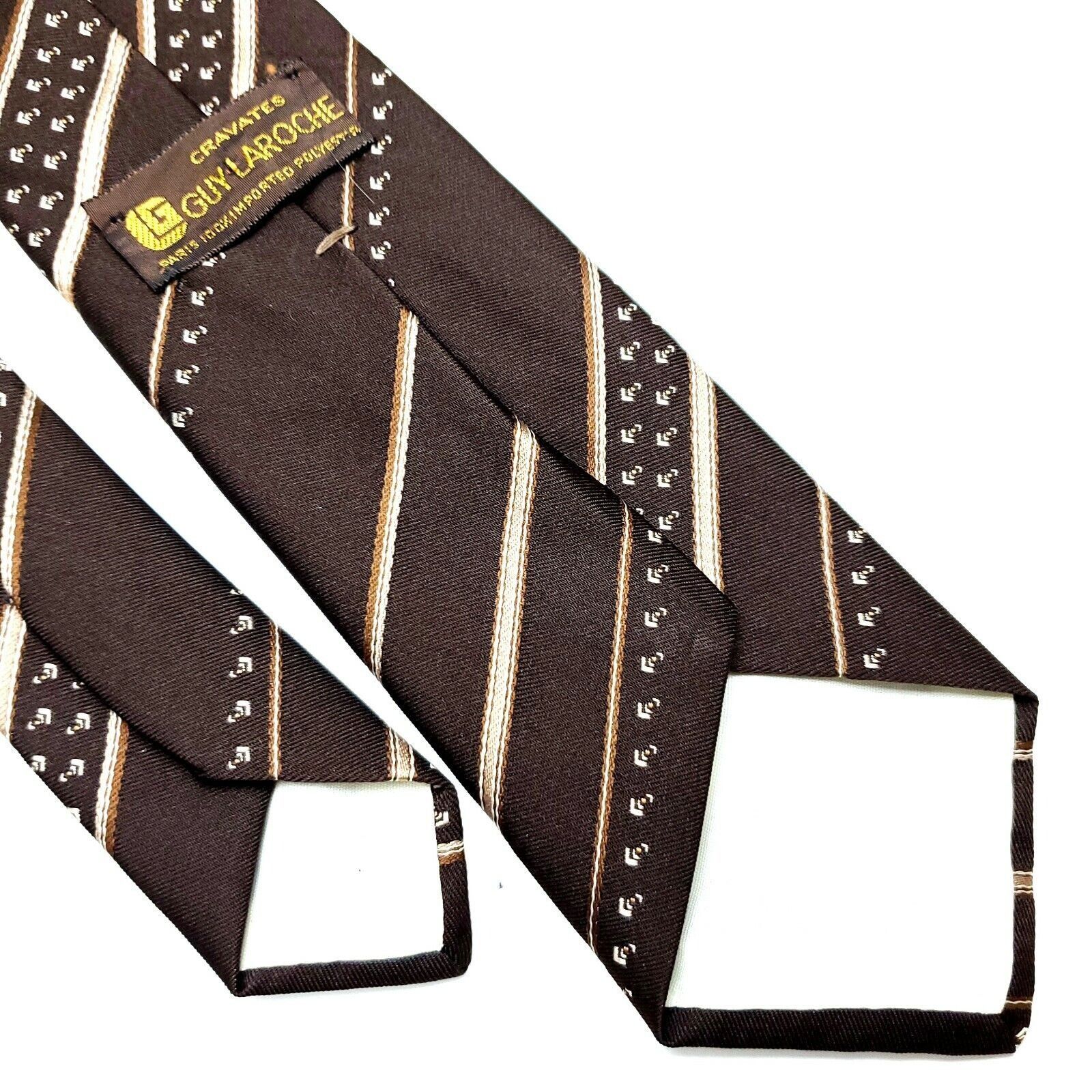 Guy Laroche Guy Laroche Cravatte Polyester Tie Short Skinny Brown Size ONE SIZE - 4 Thumbnail