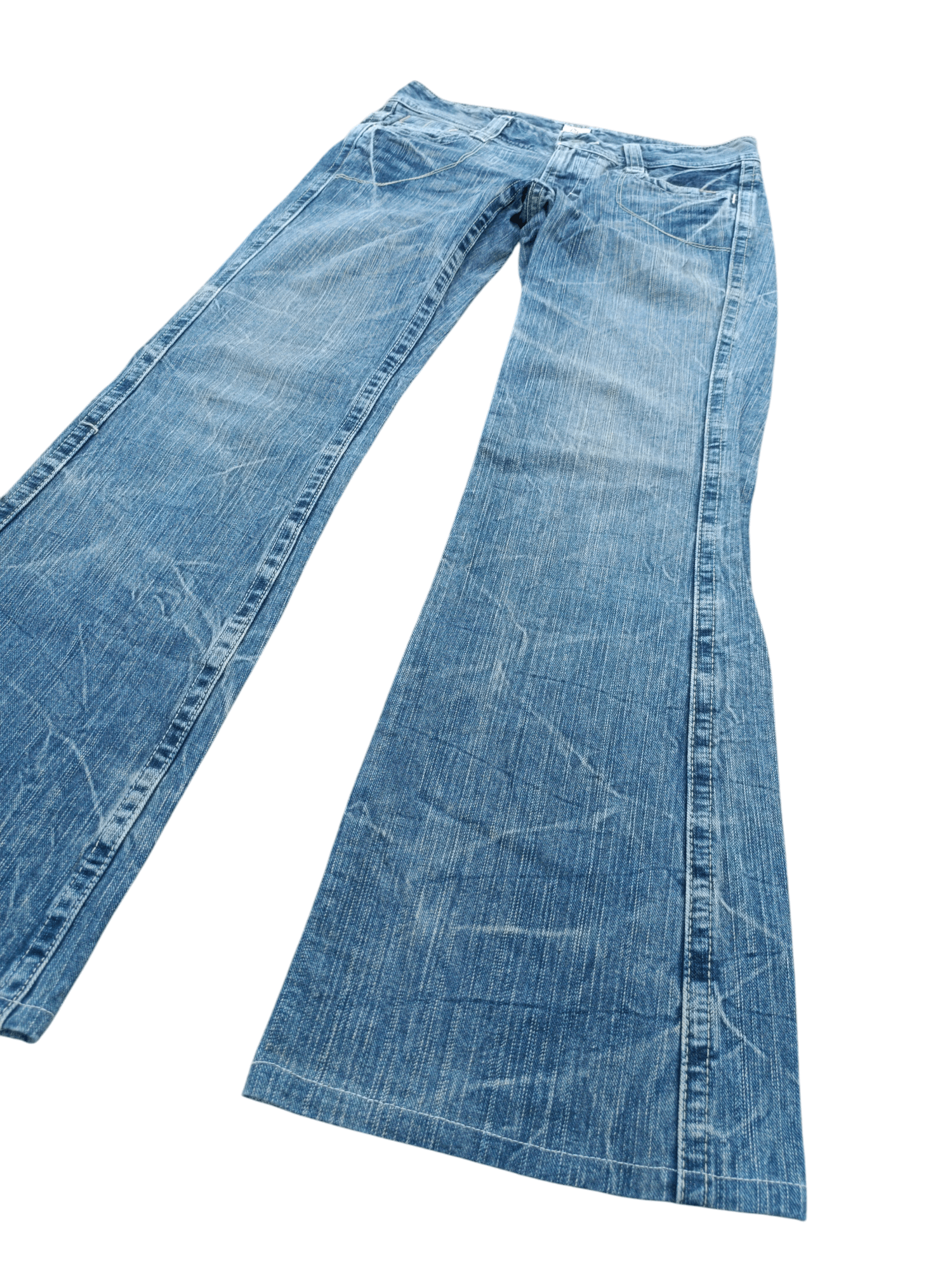 Designer × Japanese Brand FLARED C-Seventeen Bootcut Whiskers Faded Denim Pants Size S Size 30" / US 8 / IT 44 - 2 Thumbnail