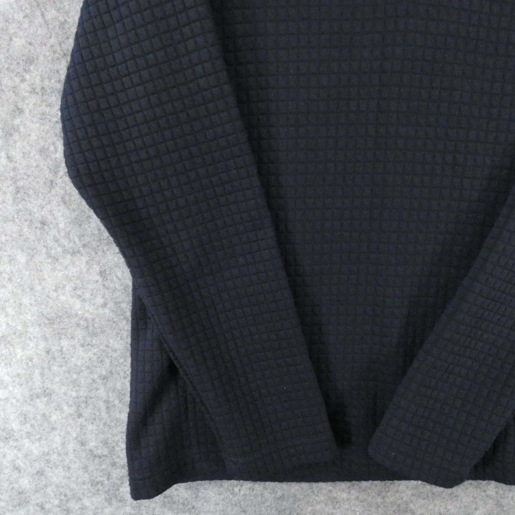BUGATCHI BUGATCHI Mens Large Stretch Long Sleeve Navy 1/4 Zip Waffle Fleece Pullover Sweater Size US L / EU 52-54 / 3 - 4 Thumbnail