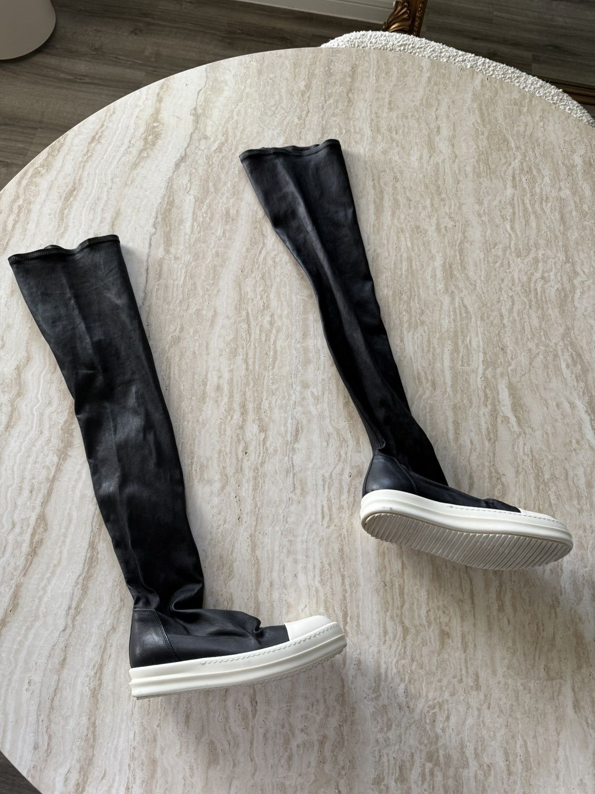 RICK OWENS FW25CONCORDIANS HIGH STOCKING SNEAKS IN BLACK