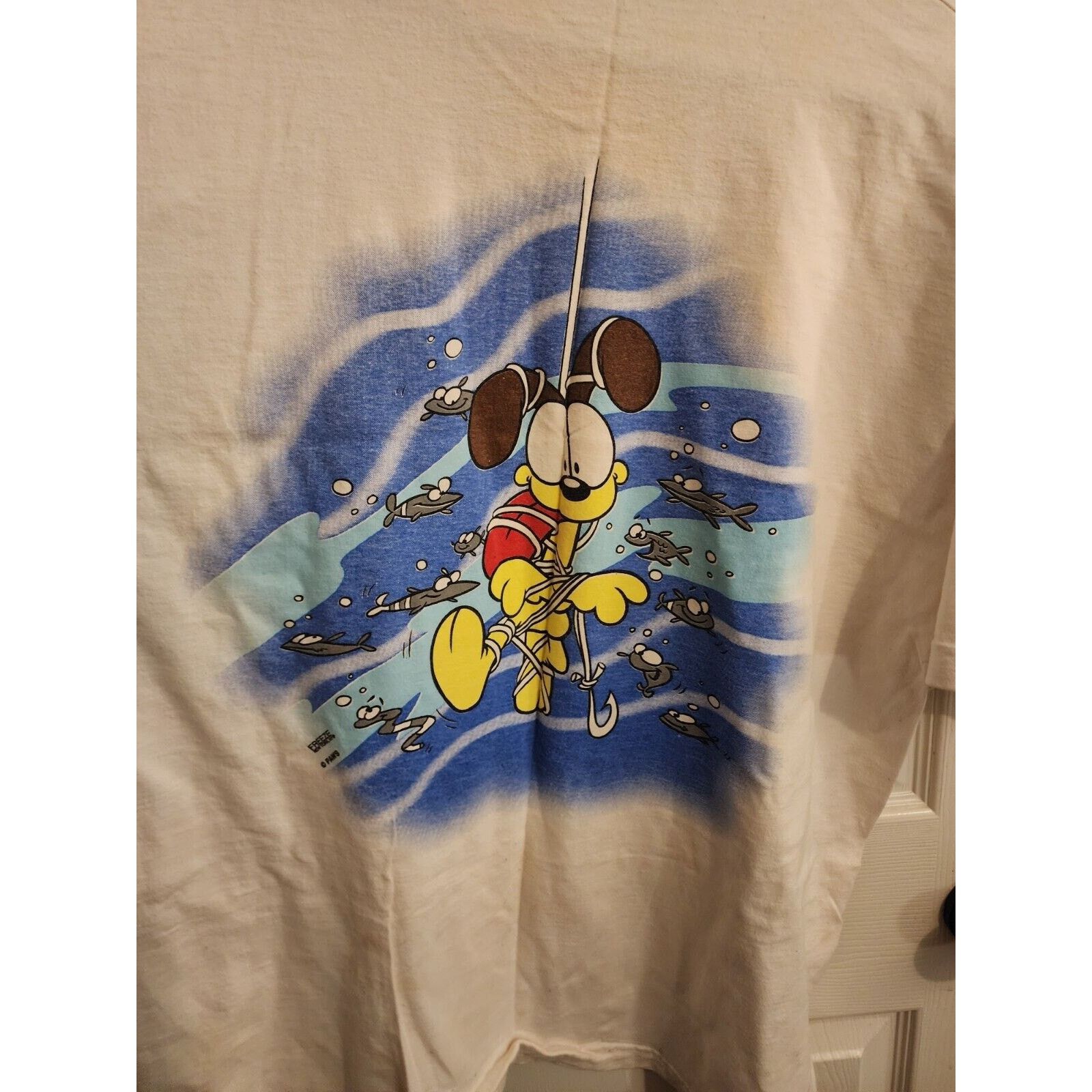 Fruit Of The Loom VTG 90’s Garfield Fishing Odie Double-sided T Shirt Men’s XL Size US XL / EU 56 / 4 - 6 Thumbnail