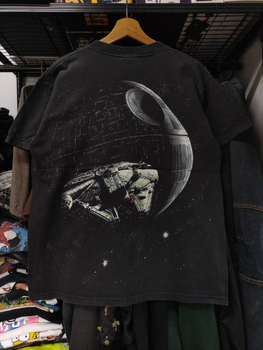 Vintage Star Wars Millennium newest Falcon Death Star AOP T-Shirt