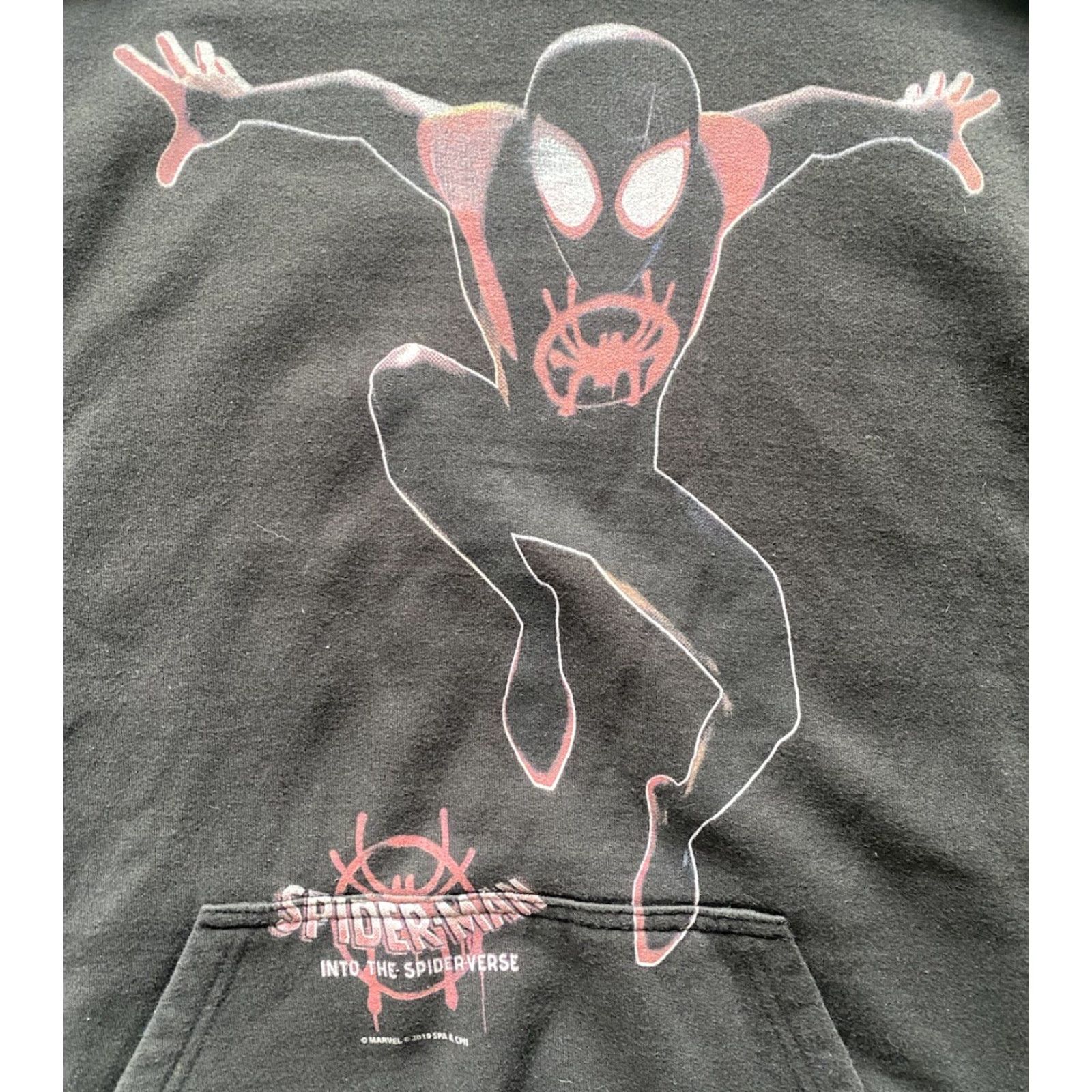 Tultex VINTAGE Into The Spider-Verse MENS LARGE Black Tultex Hoodie Marvel Spider-Man 2019 Mens L Spider-Man Hoodie Size US L / EU 52-54 / 3 - 6 Thumbnail
