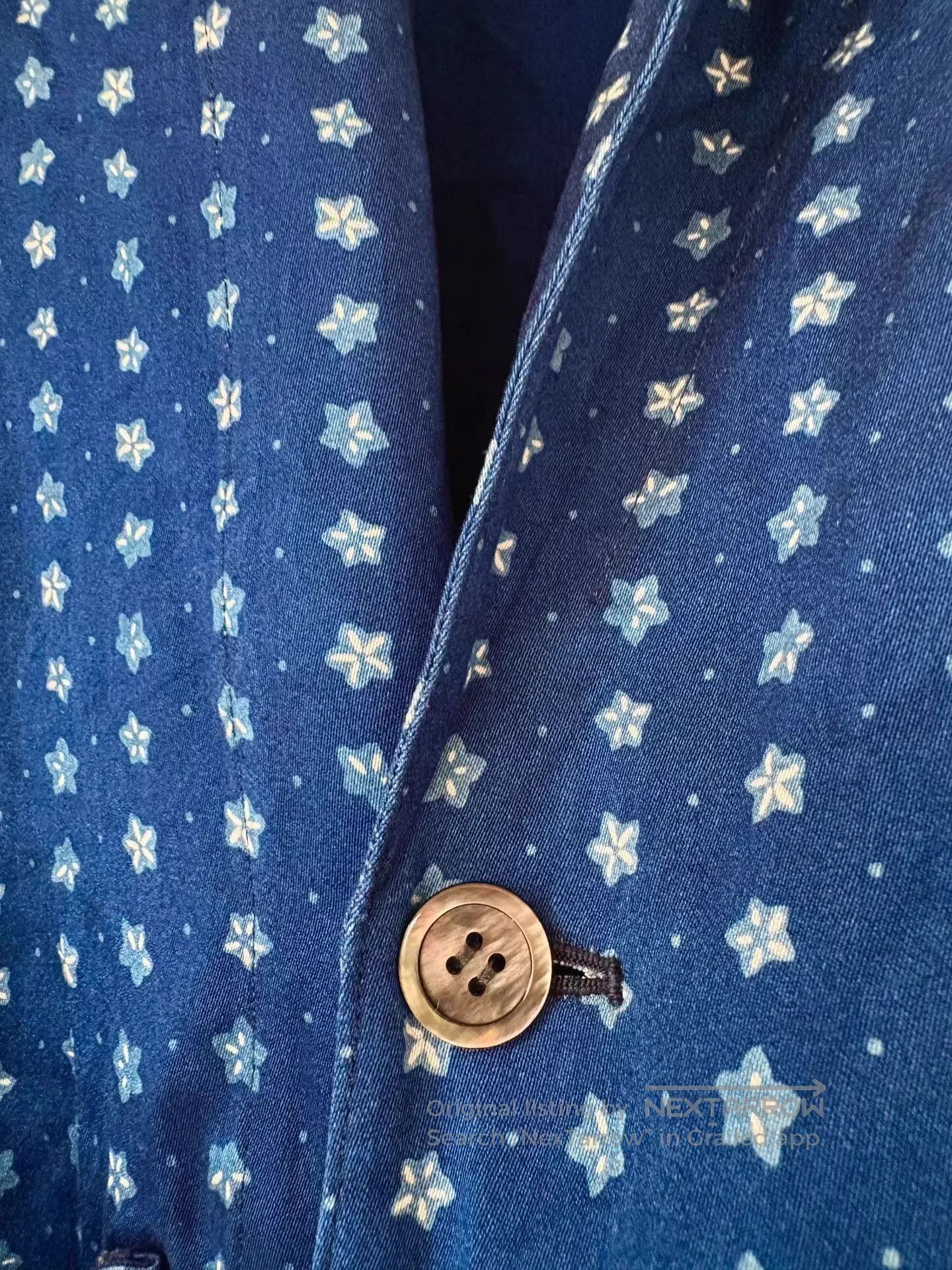 Blue Blue Japan Blue Floral Pattern Long Light Jacket. Size US M / EU 48-50 / 2 - 4 Thumbnail