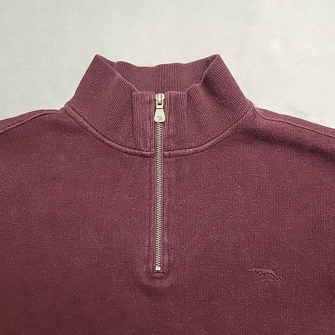 Rodd & Gunn Rodd & Gunn Sweater Mens Lare Maroon 1005 Cotton Long Sleeve 1/4 Zip Pullover Size US L / EU 52-54 / 3 - 2 Thumbnail