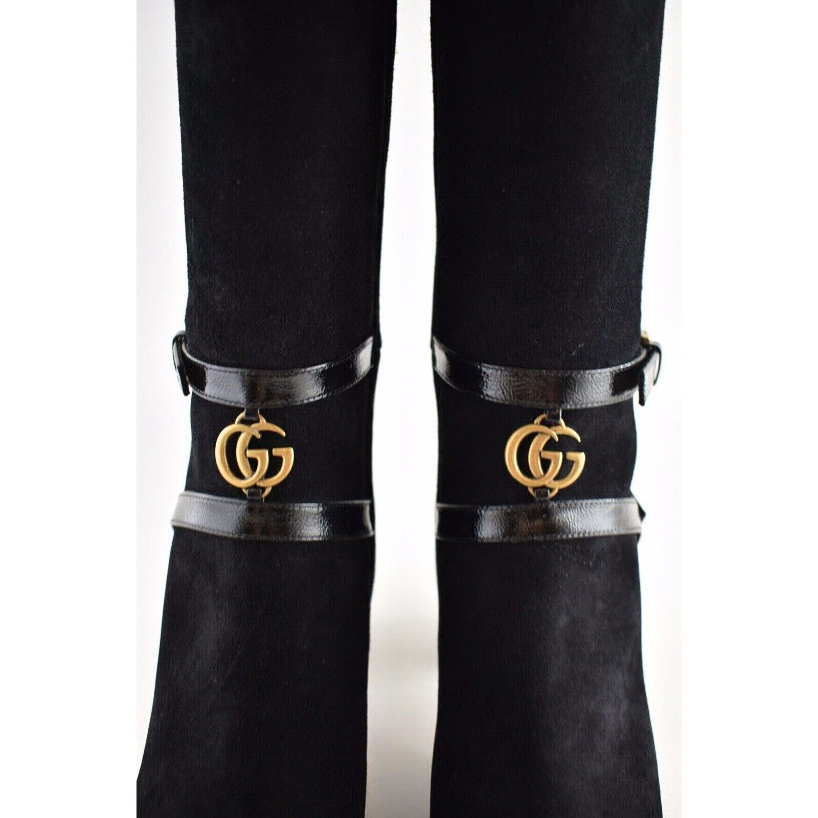 Gucci Gucci Geraldine 55 Black Suede Patent GG Gold Logo Low Size US 5 / IT 35 - 8 Thumbnail