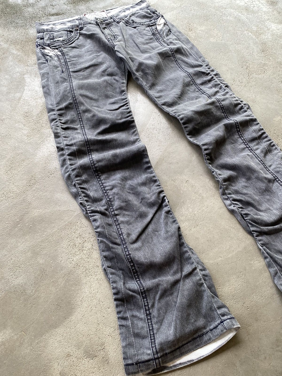 If Six Was Nine × Japanese Brand Vintage Tough Ruched Jeans Size US 31 - 3 Thumbnail