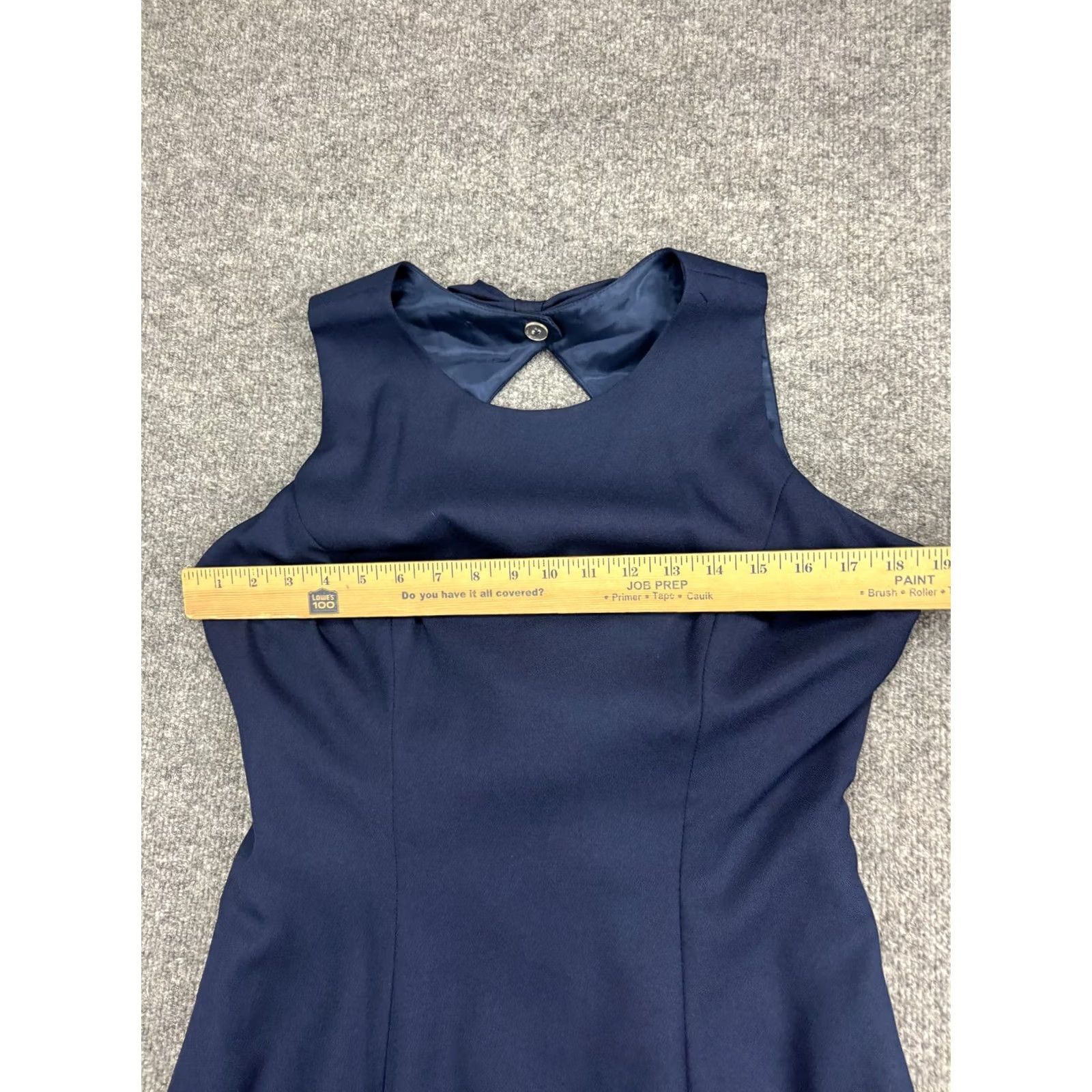 Vintage Alfred Angelo Dress Juniors 11/12 Blue Bow Back Cutout Long Formal Gown Size L / US 10 / IT 46 - 2 Thumbnail