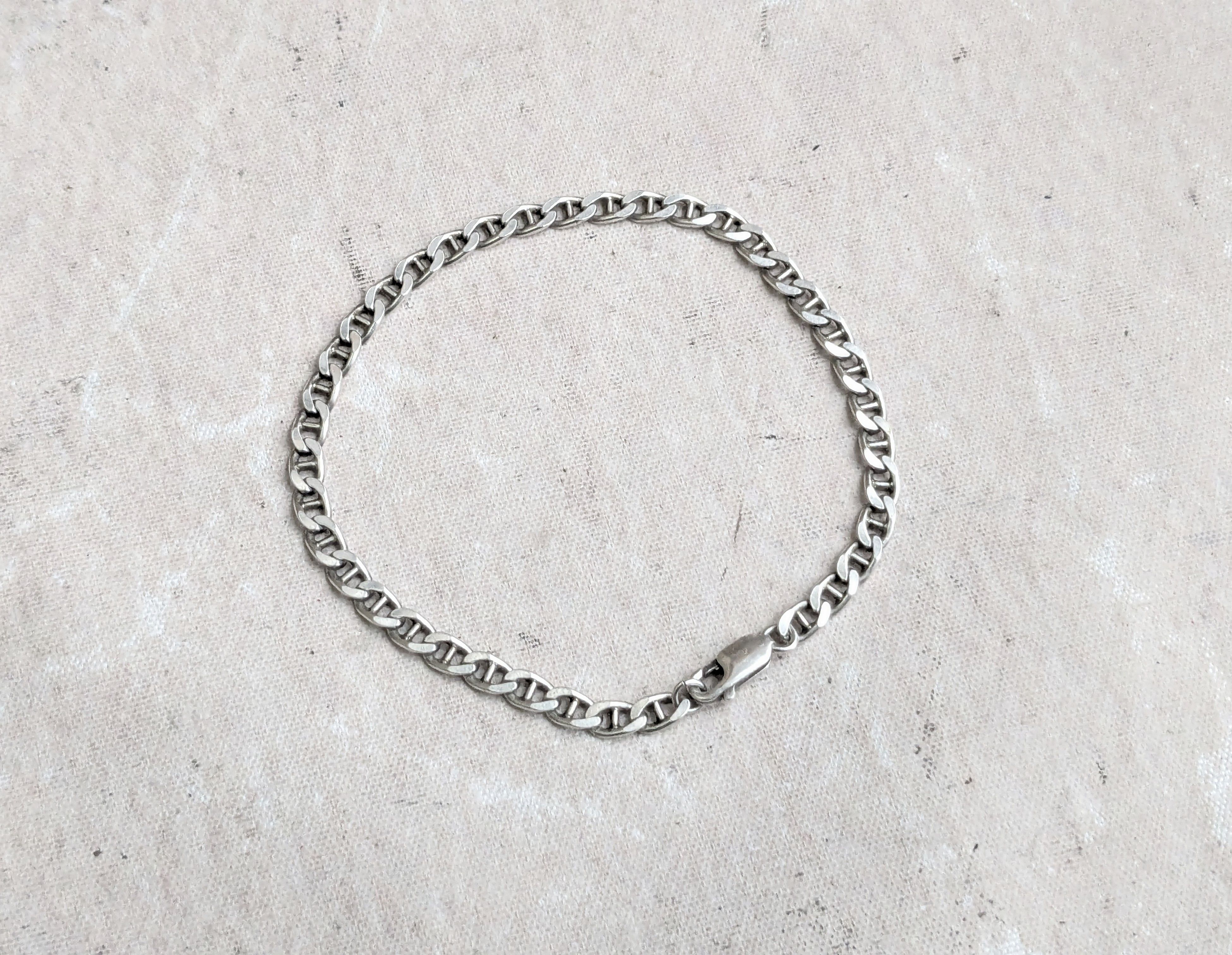 Sterling Silver Bracelet Mariner Anchor 8.25