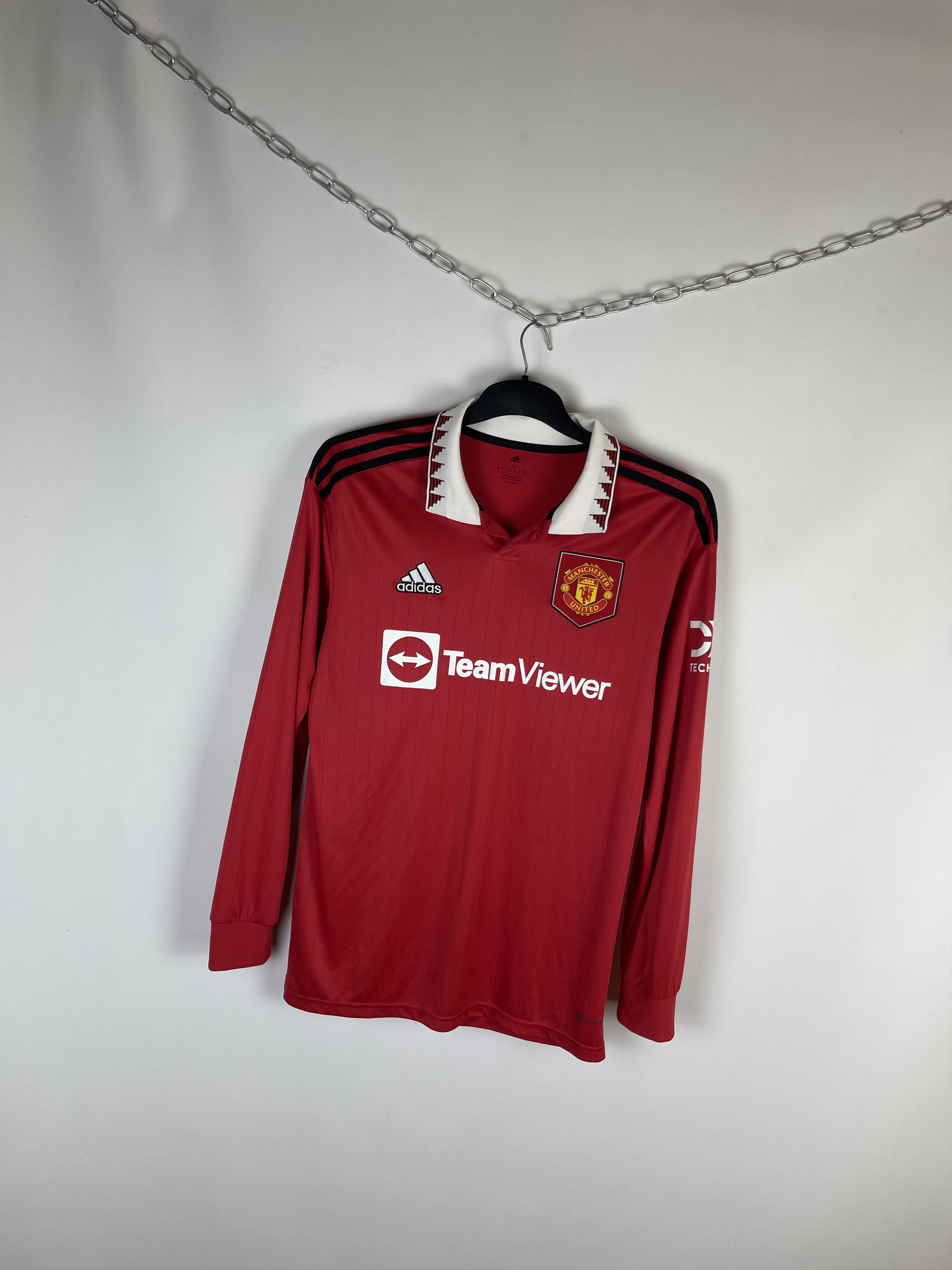 Adidas × Vintage Adidas Manchester United 22/23 Home Jersey Long Sleeve Size US M / EU 48-50 / 2 - 2 Thumbnail