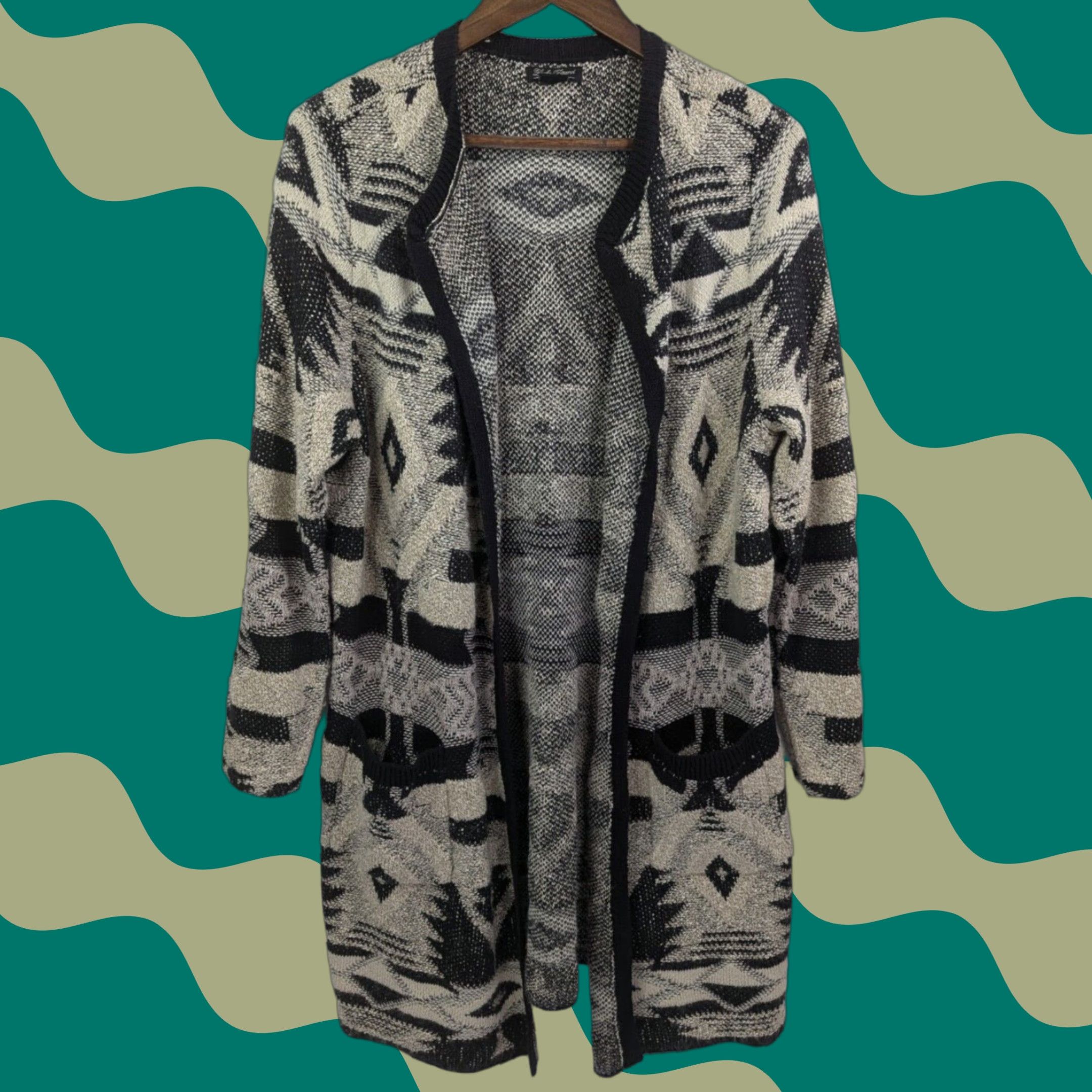 Lucky Brand Lucky Brand Cardigan Sweater Women 1X Plus Long Sleeve Multicolor Aztec Pockets Knit Size XL / US 12-14 / IT 48-50 - 1 Thumbnail