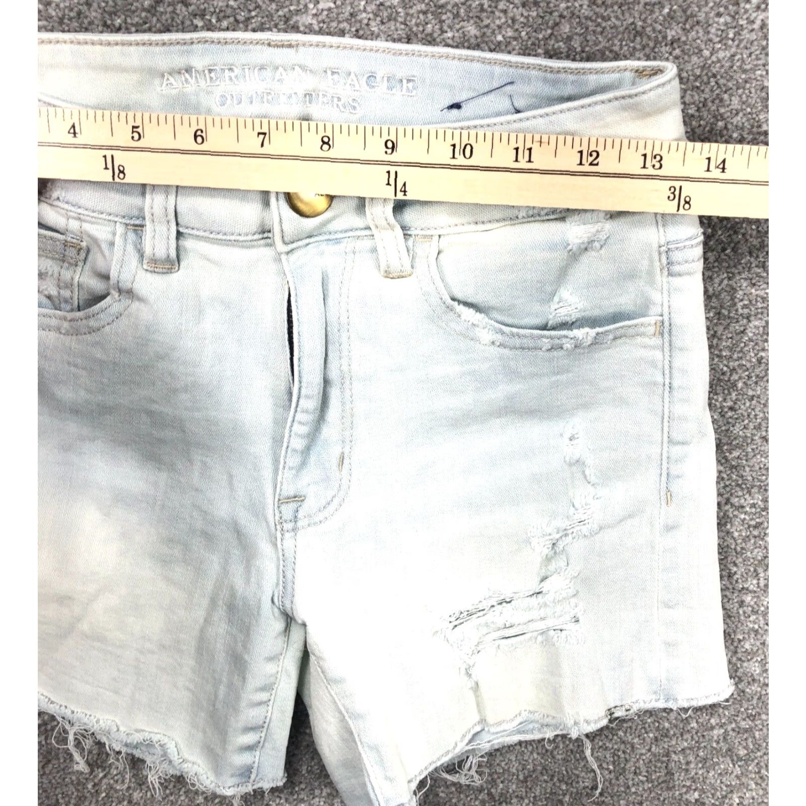 American Eagle Outfitters American Eagle Shorts Women 2 Hi Rise Cut Off Shortie Jean Super Stretch Ladies Size 26" / US 2 / IT 38 - 3 Thumbnail