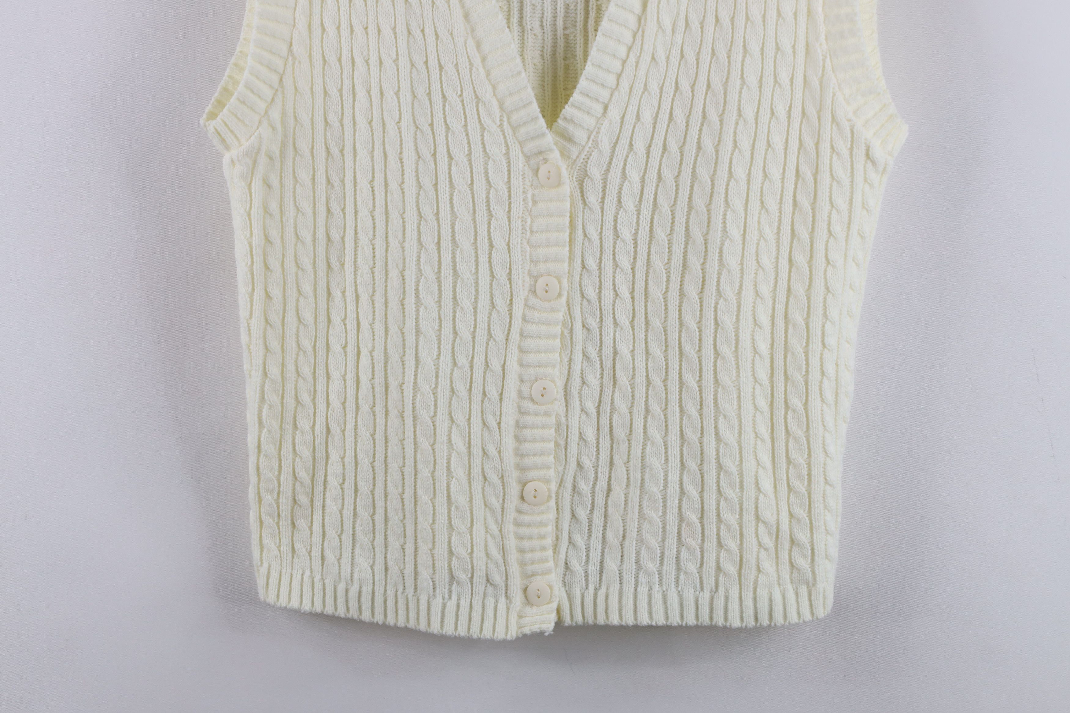 Vintage Vintage 90s Streetwear Chunky Cable Knit Sweater Vest USA Size M / US 6-8 / IT 42-44 - 3 Thumbnail