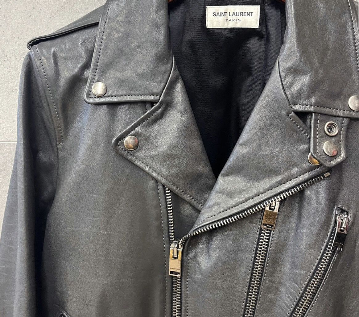 Saint Laurent Paris Saint laurent metal gray L17 leather biker jacket sz48 Size US M / EU 48-50 / 2 - 3 Thumbnail