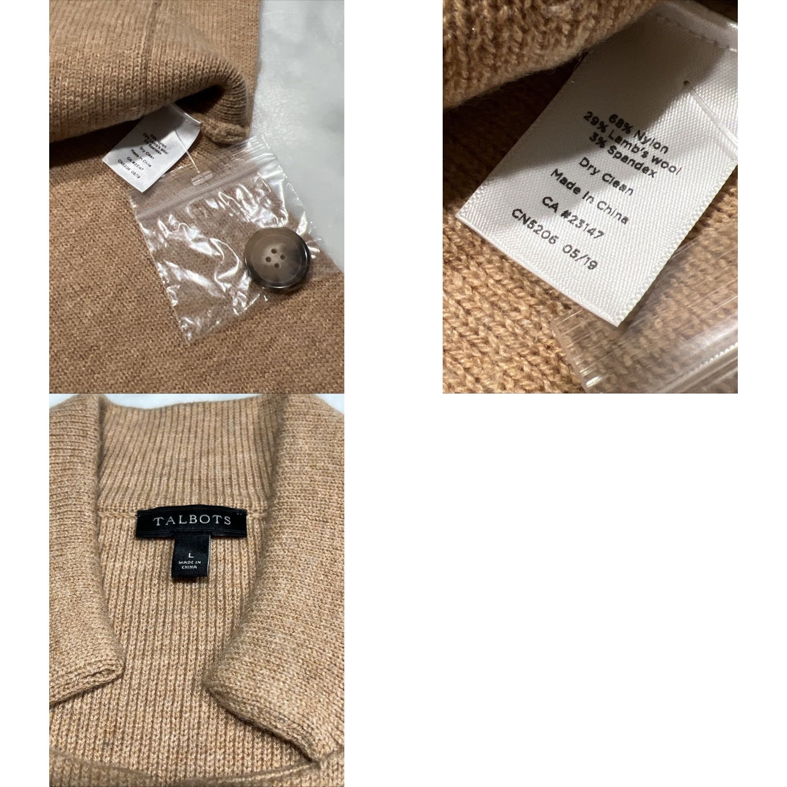 Talbots Talbots Cardigan Sweater Women's L Brown Wool Blend One Button Pockets Fall Winter Casual Comfortable Relaxed Knit Size L / US 10 / IT 46 - 9 Thumbnail