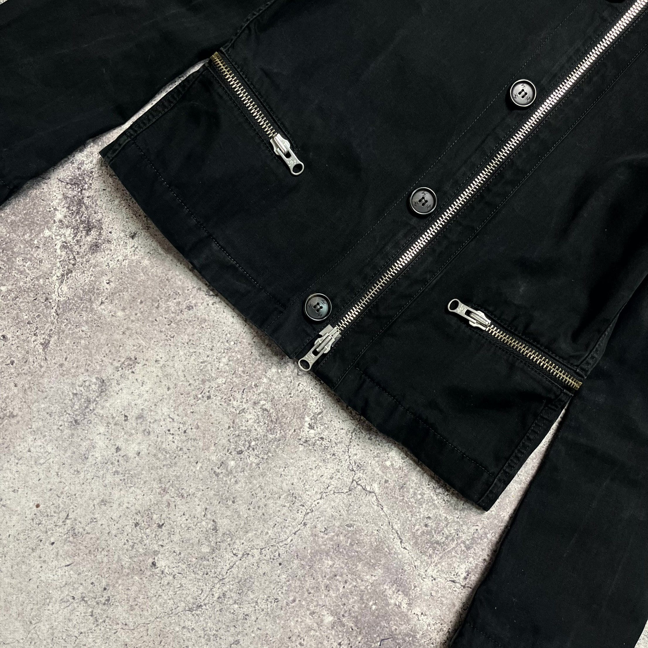 Fay Y2K Fay Womens Black Utility Zip Pocket Biker Jacket Size M Size M / US 6-8 / IT 42-44 - 4 Thumbnail