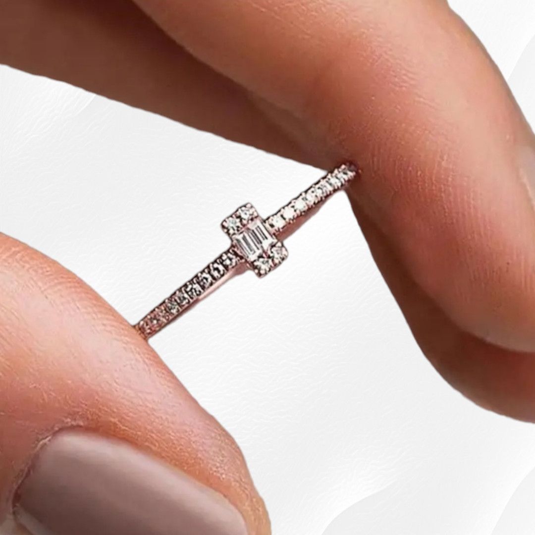 Other Rosy Golden Inlaid Zircon 3 Piece Fashion Ring Size 9 Size ONE SIZE - 6 Thumbnail