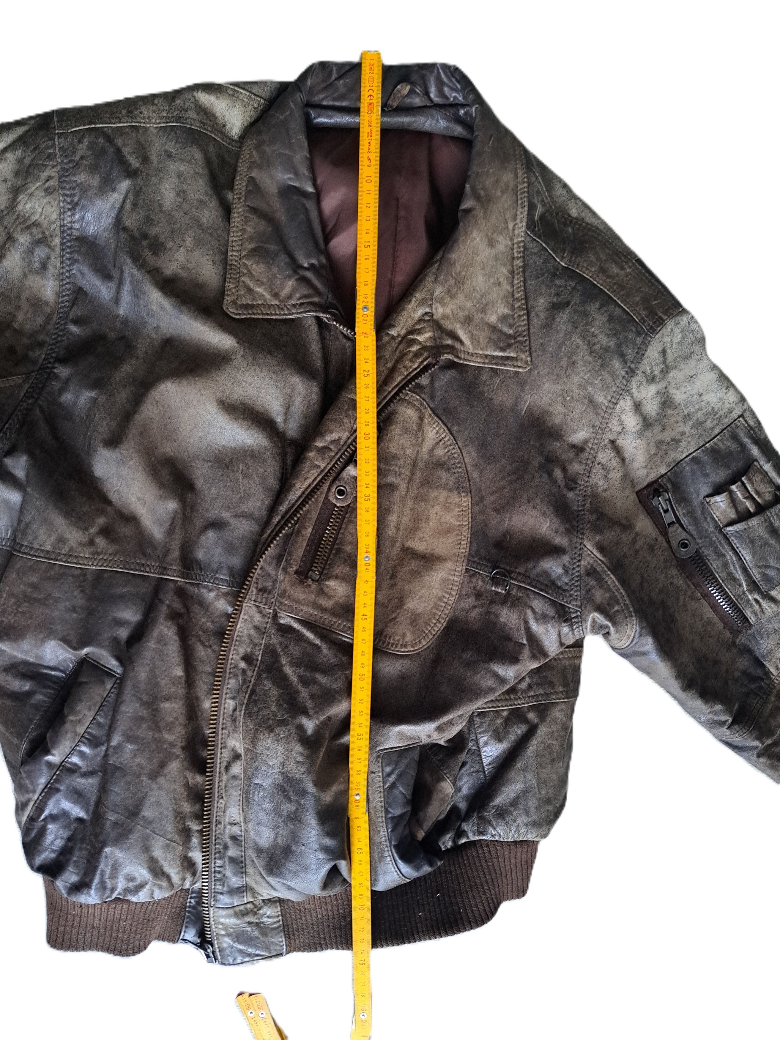 Other Brown leather bomber jacket with a patchwork look Size US XL / EU 56 / 4 - 5 Thumbnail