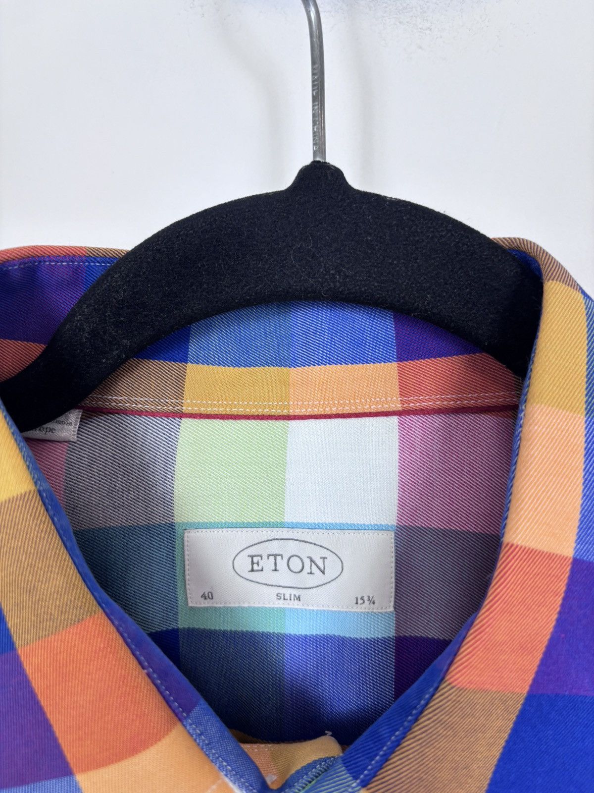 Eton Eton Men’s Slim Fit Multicolor Check Long Sleeve Shirt Size US M / EU 48-50 / 2 - 15 Thumbnail