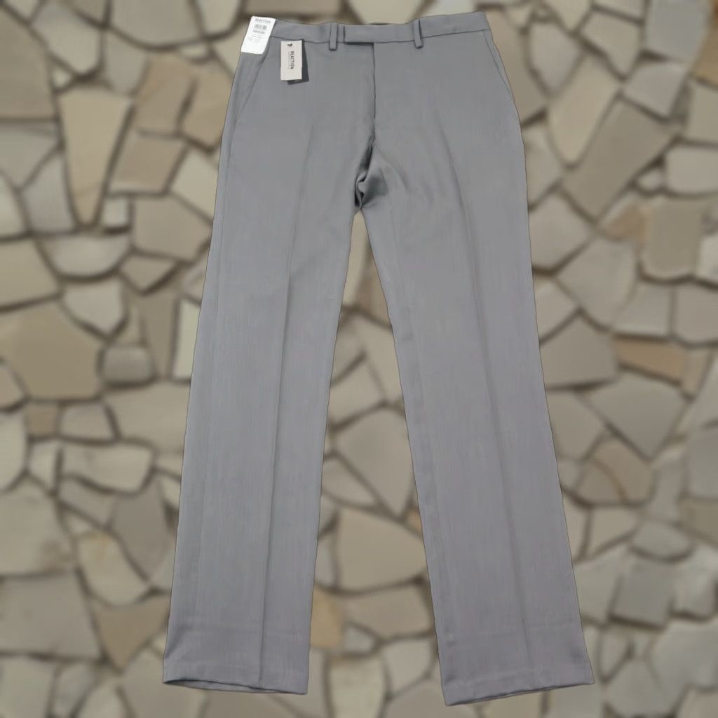 Kenneth Cole Reaction Dress Pants Mens 34x34 Slim Fit Gray Flat Front NWT  NEW Brand Product