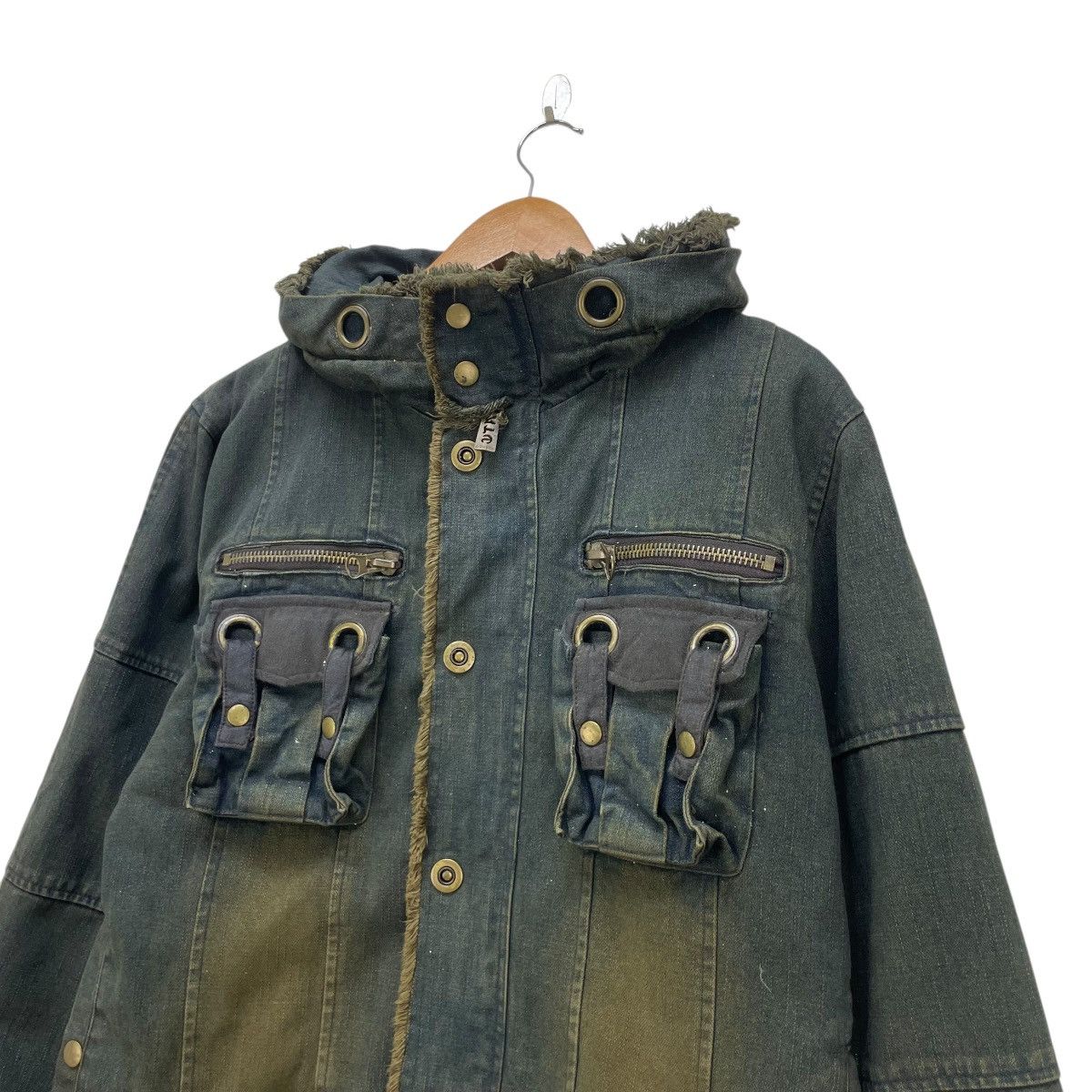 In The Attic 💥 In the Attic Reconstructed Denim Jeans Fur Jacket Size US M / EU 48-50 / 2 - 5 Thumbnail