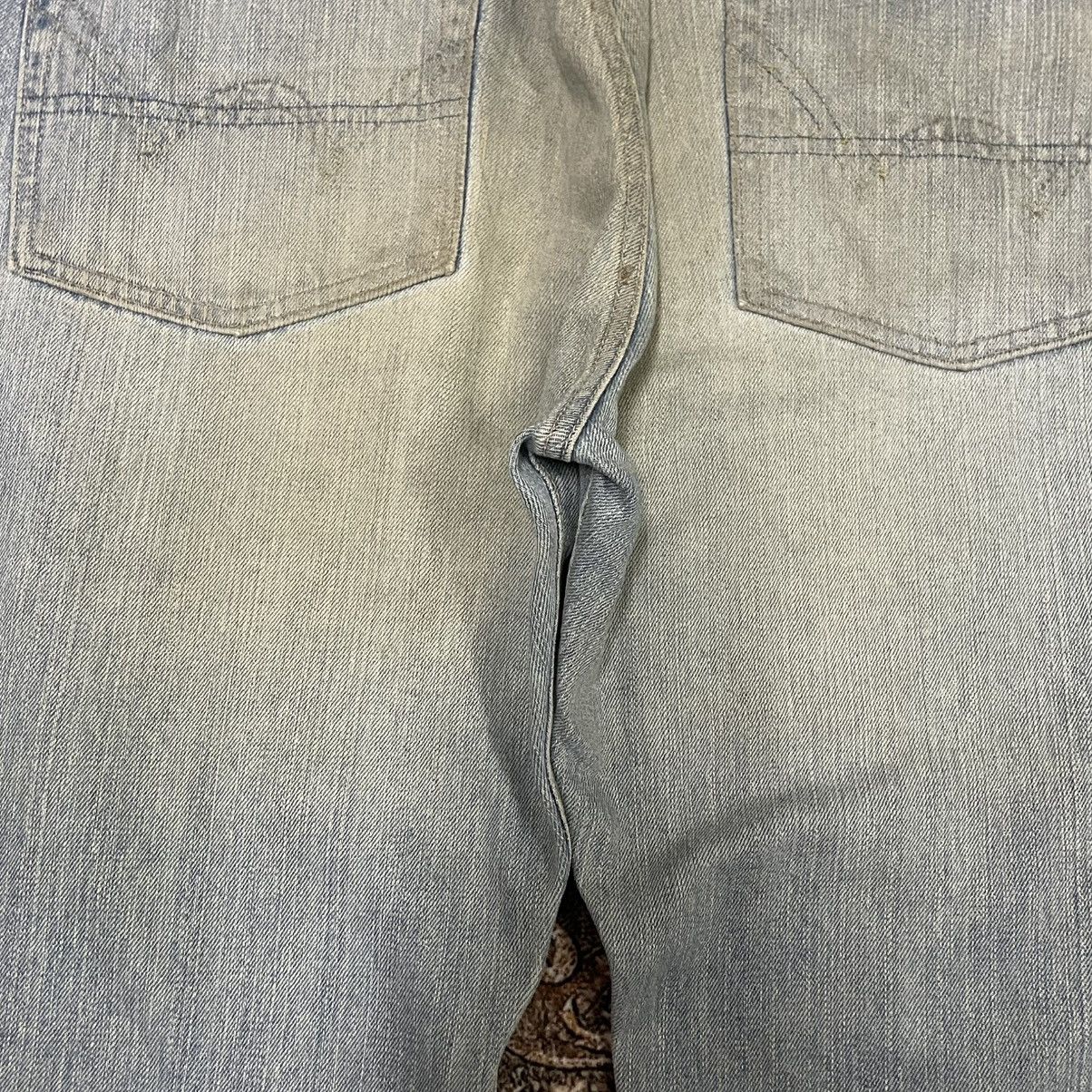 Edwin 🔥Edwin 505 Stoned Washed Ripped Distress Dirty Selvedge Jean Size US 35 - 13 Thumbnail