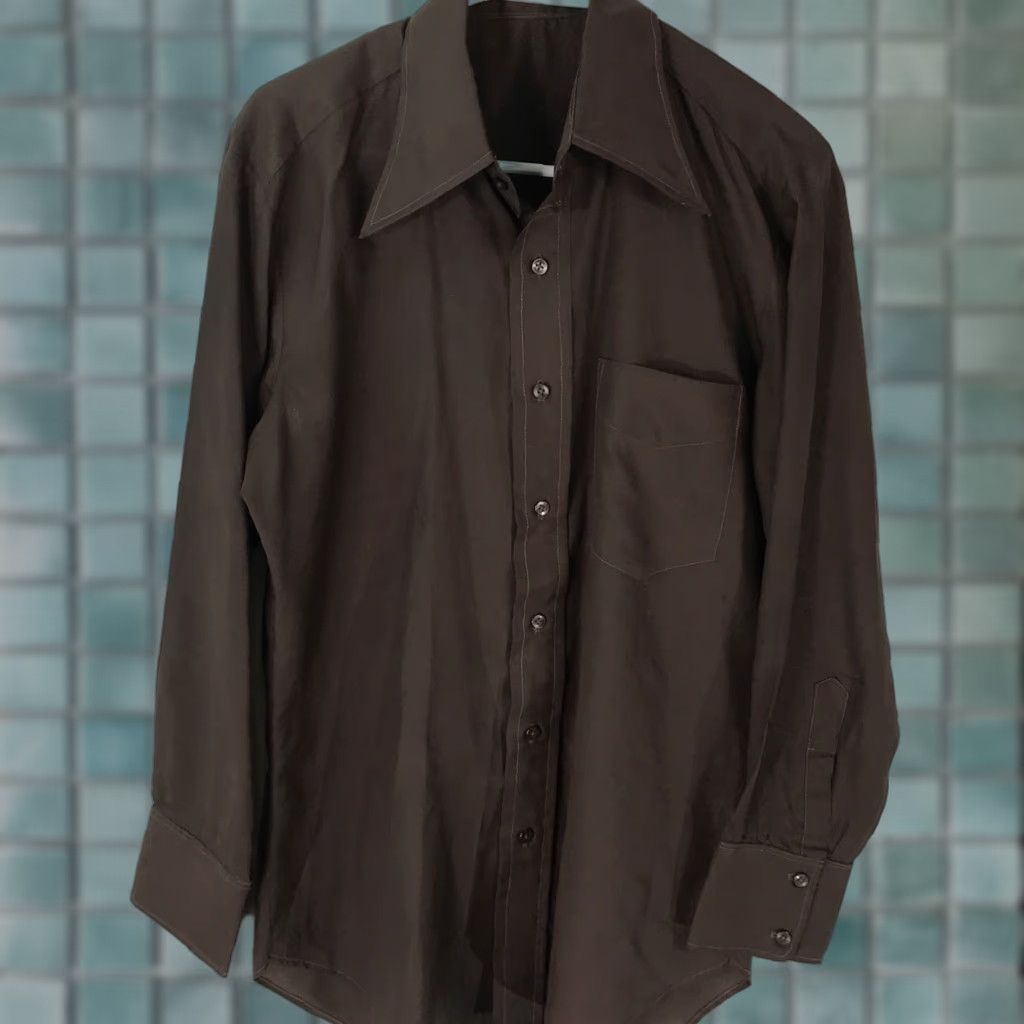 Vintage VINTAGE Unbranded Shirt Adult Medium Brown Button-Up Long Sleeve Collared Pocket Casual Womens Size M / US 6-8 / IT 42-44 - 1 Thumbnail