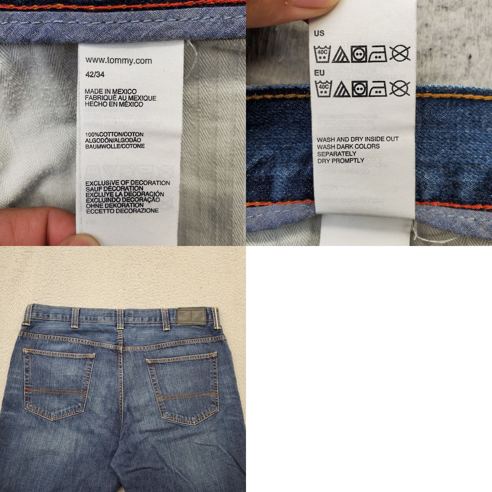 Tommy Hilfiger Tommy Hilfiger Jeans Men Size 42/34 Blue Denim Straight Leg 5-Pocket Design Vintage: No Size US 42 / EU 58 - 8 Thumbnail