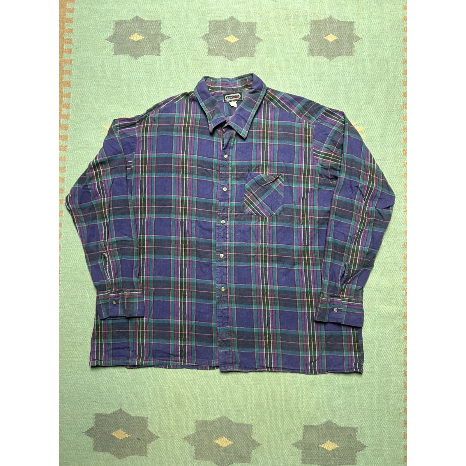 Vintage VINTAGE 80s long sleeve flannel shirt brushed cotton soft plaid purple men’s 3XL Size US XXL / EU 58 / 5 - 2 Thumbnail
