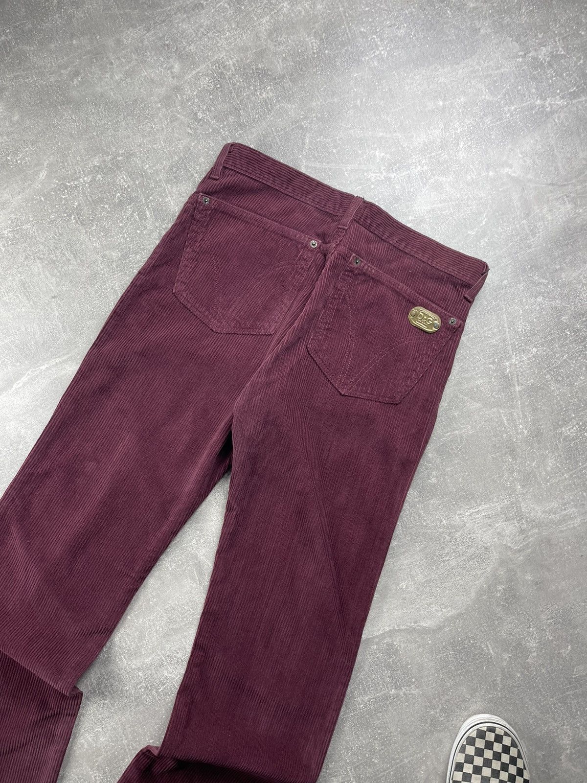Dolce & Gabbana Dolce & Gabbana D&G DeadStock Burgundy Corduroy Flared Pants Size US 33 - 4 Thumbnail