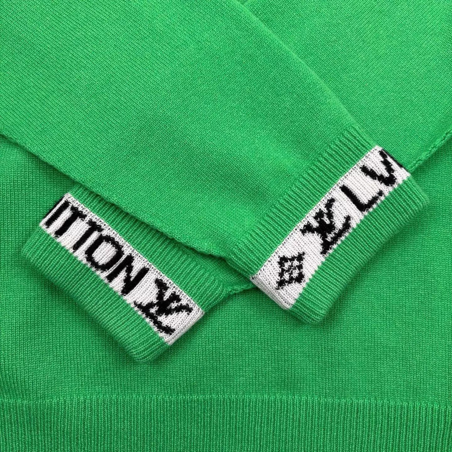 Louis Vuitton LV Green Cuff Logo 100% Cashmere Crewneck Sweater L Size US L / EU 52-54 / 3 - 4 Thumbnail