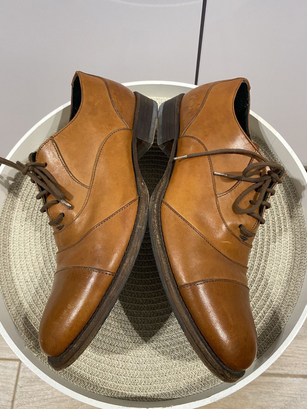 MoMA Moma Brown Leather Derby Shoes Size: 39.5 Size US 6.5 / EU 39-40 - 5 Thumbnail