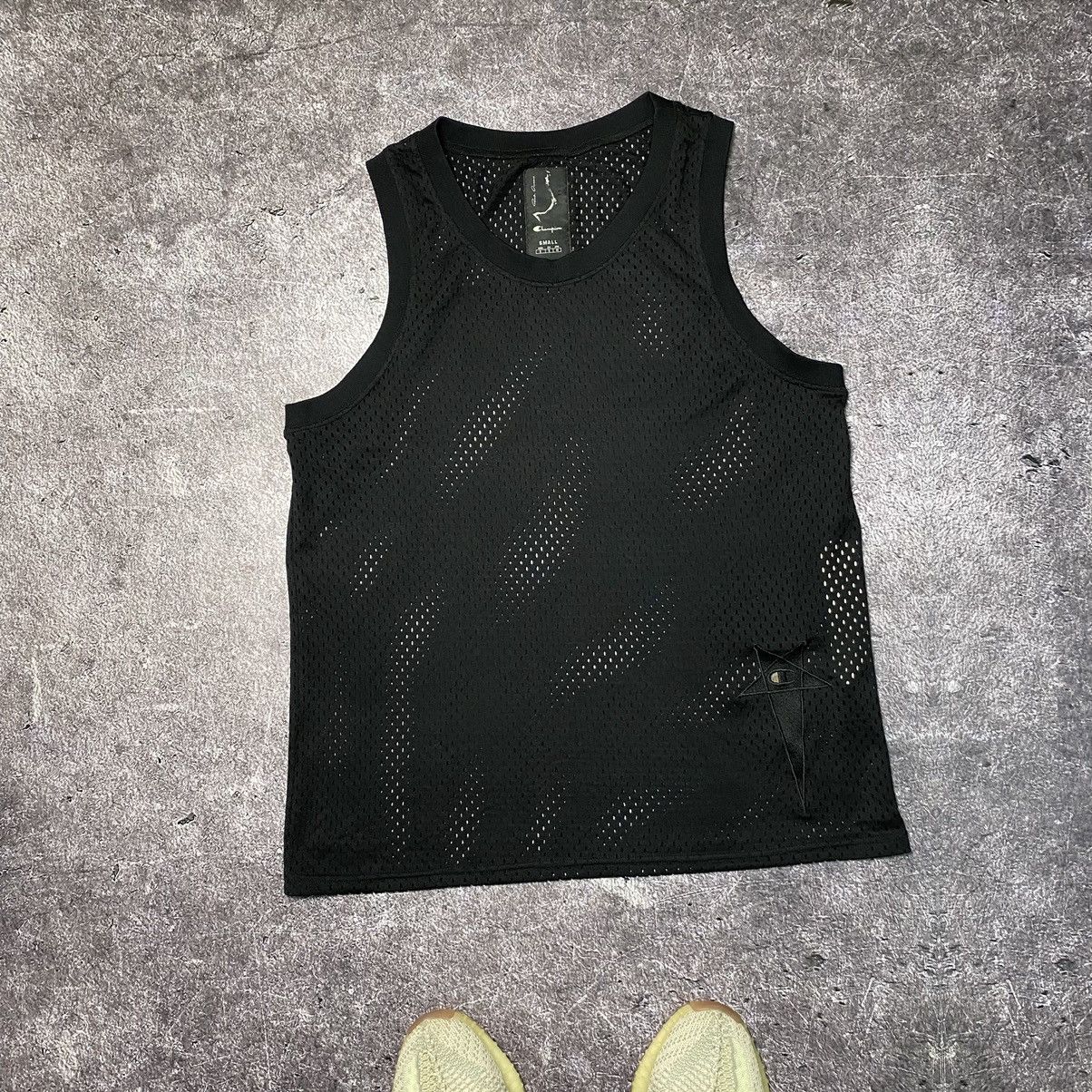 Rick Owens Avant- Garge T-Shirt Rick Owens X Champion/Mesh top | Grailed