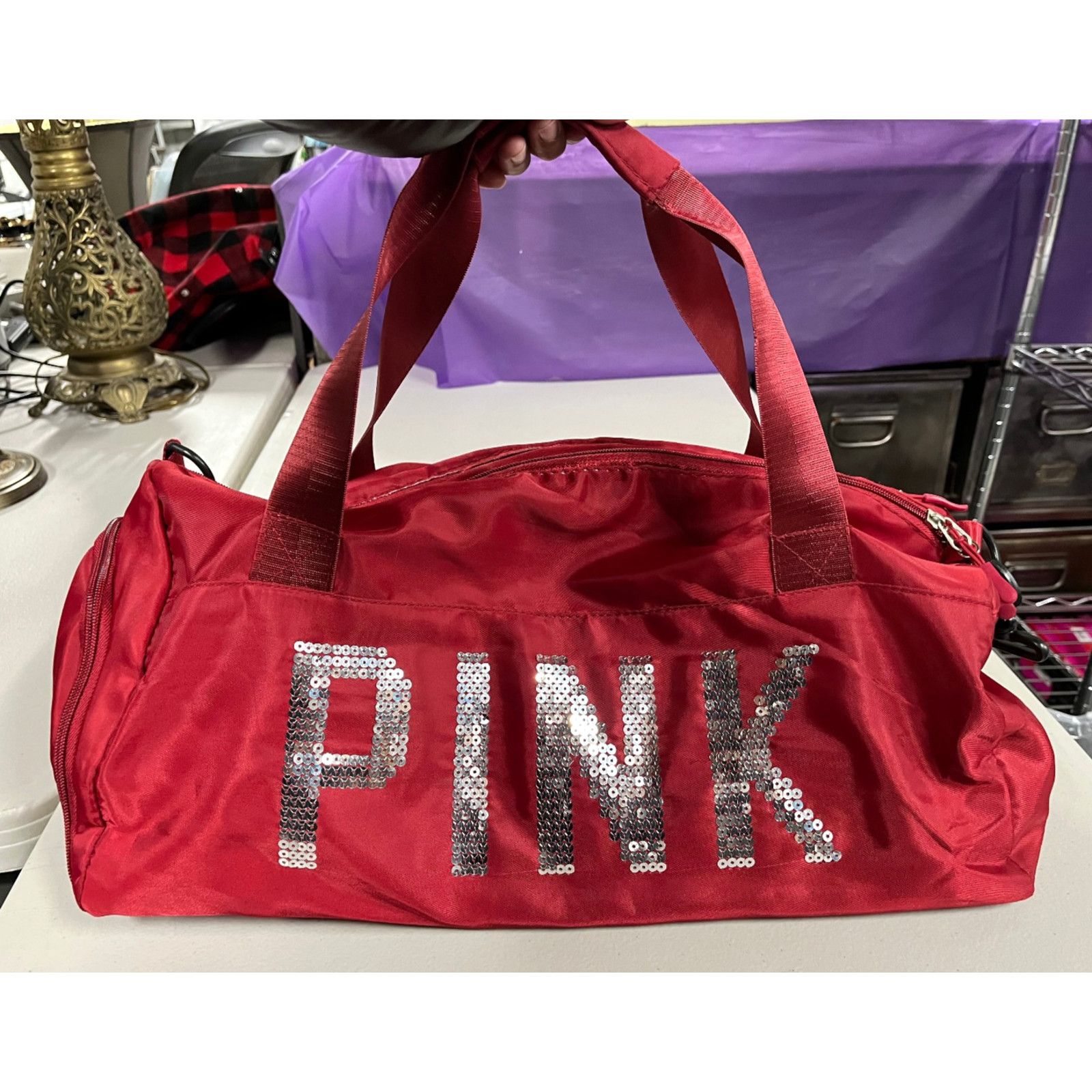 Victoria's Secret Victoria’s Secret PINK Sequin Duffel Gym Bag Waterproof Size ONE SIZE - 3 Thumbnail