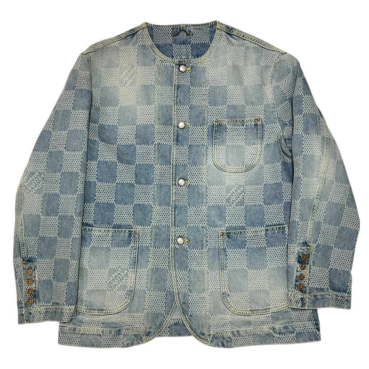 Louis Vuitton LOUIS VUITTON 2024AW Pharrell Williams Damier Denim Jacket Size US L / EU 52-54 / 3 - 1 Thumbnail