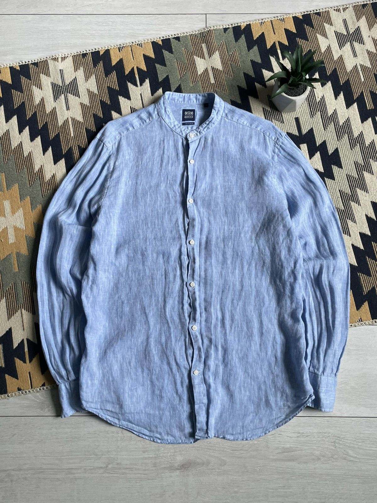 Boggi × Vintage Boggi Milano Linen Button Up Shirt Size US M / EU 48-50 / 2 - 1 Thumbnail