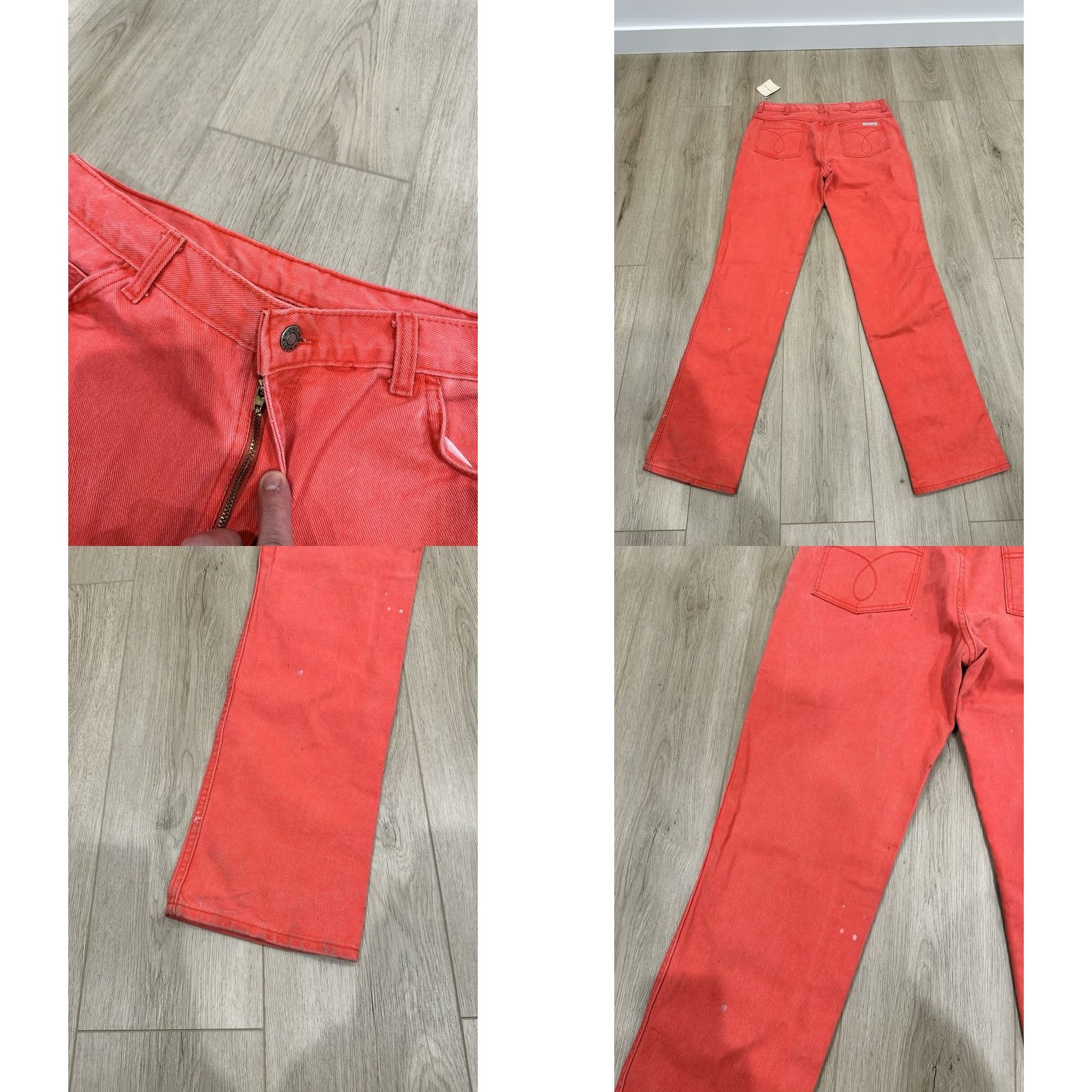 Calvin Klein VINTAGE Calvin Klein Jeans 35x35 USA MADE CK Red Denim Mens Jeans Size US 35 - 8 Thumbnail